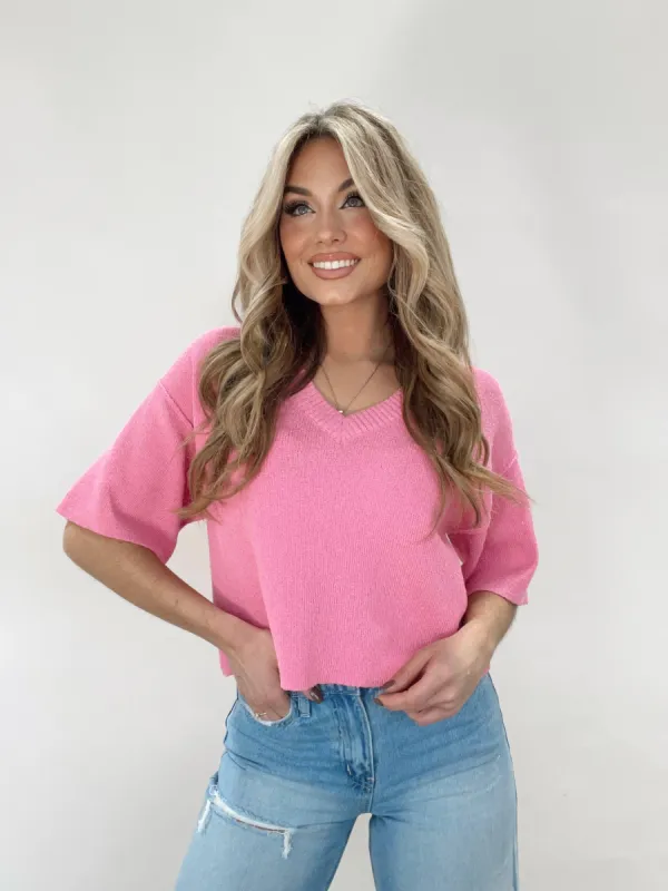 Pink Offshore Sweater Top sold by LANE 201