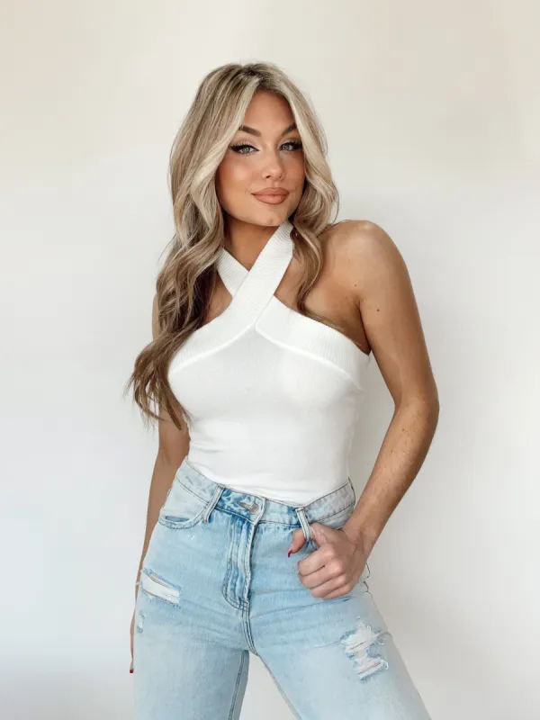 White Allure Bodysuit sold by LANE 201