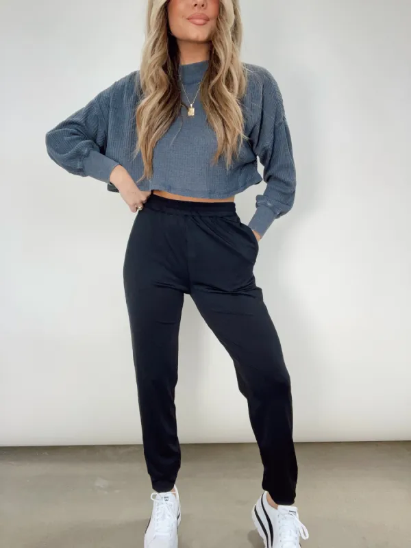 Black Goal Getter Joggers sold by LANE 201