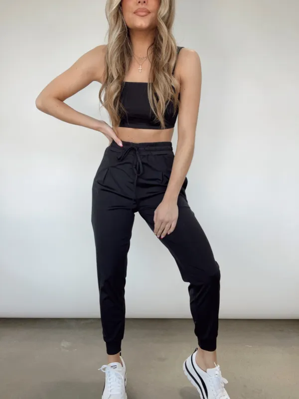 Black Train For It Joggers sold by LANE 201