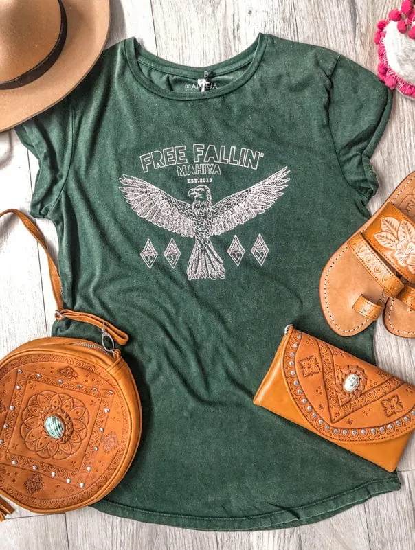 WS Free Fallin Organic Cotton Tee - Emerald sold by Mahiya product image thumbnail 2