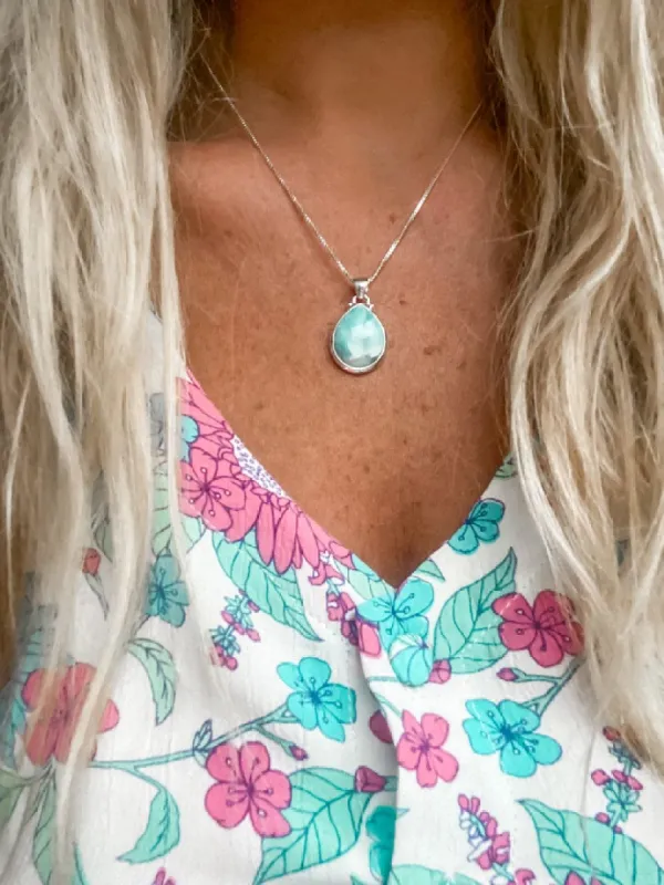 Waves Larimar Necklace sold by Mahiya