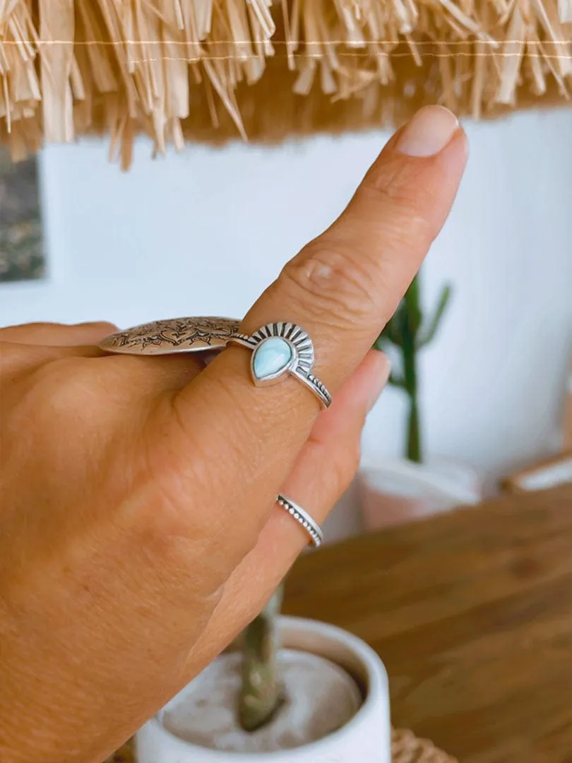 Tainted Love Larimar Ring sold by Mahiya