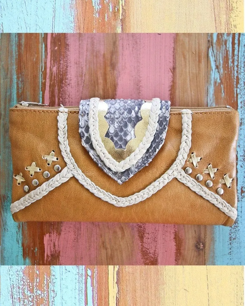 WS - Azire Autumn Leather Wallet - Tan / Black sold by Mahiya product image thumbnail 4