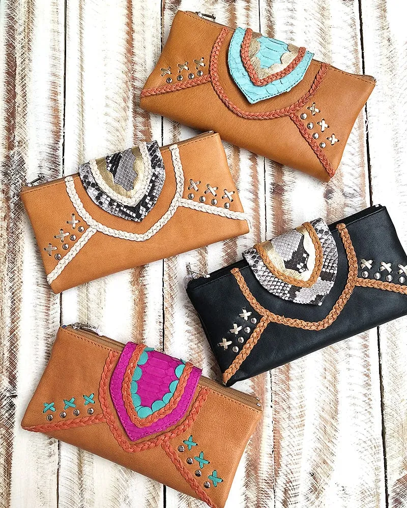 WS - Azire Autumn Leather Wallet - Tan / Black sold by Mahiya product image thumbnail 3