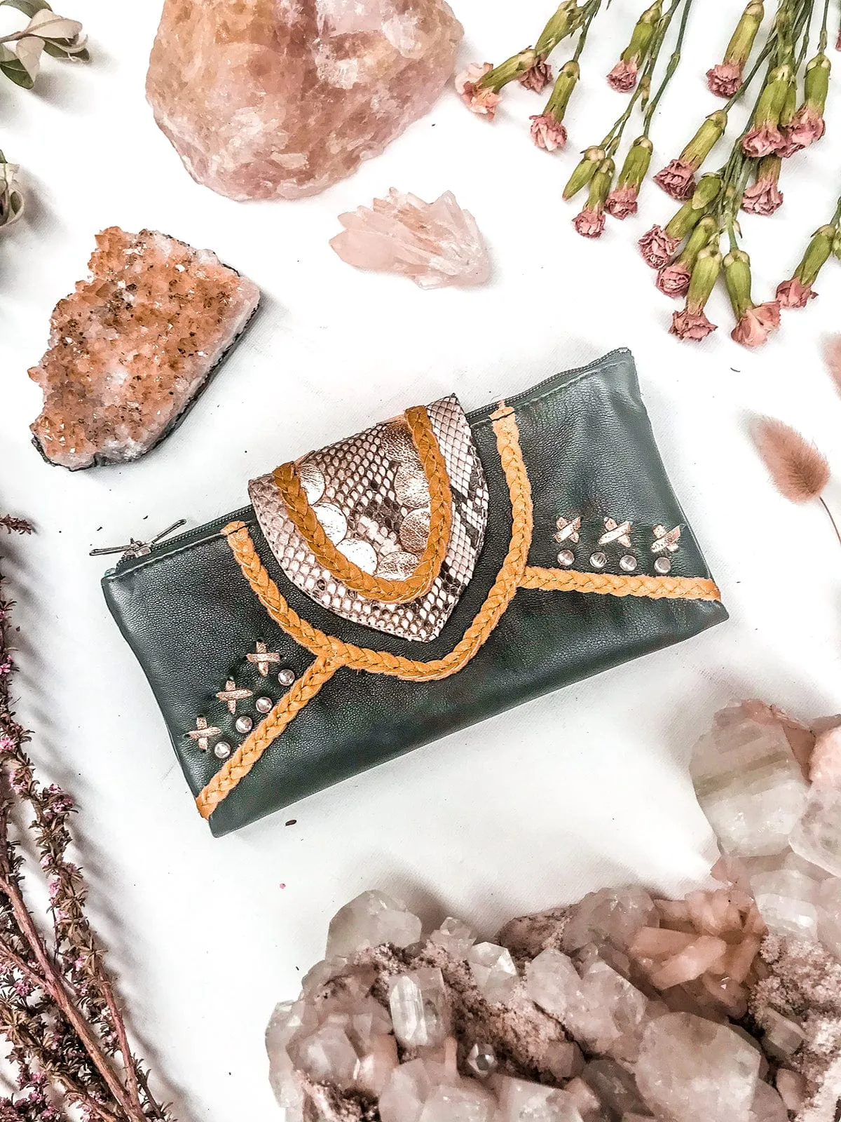 WS - Azire Autumn Leather Wallet - Tan / Black sold by Mahiya