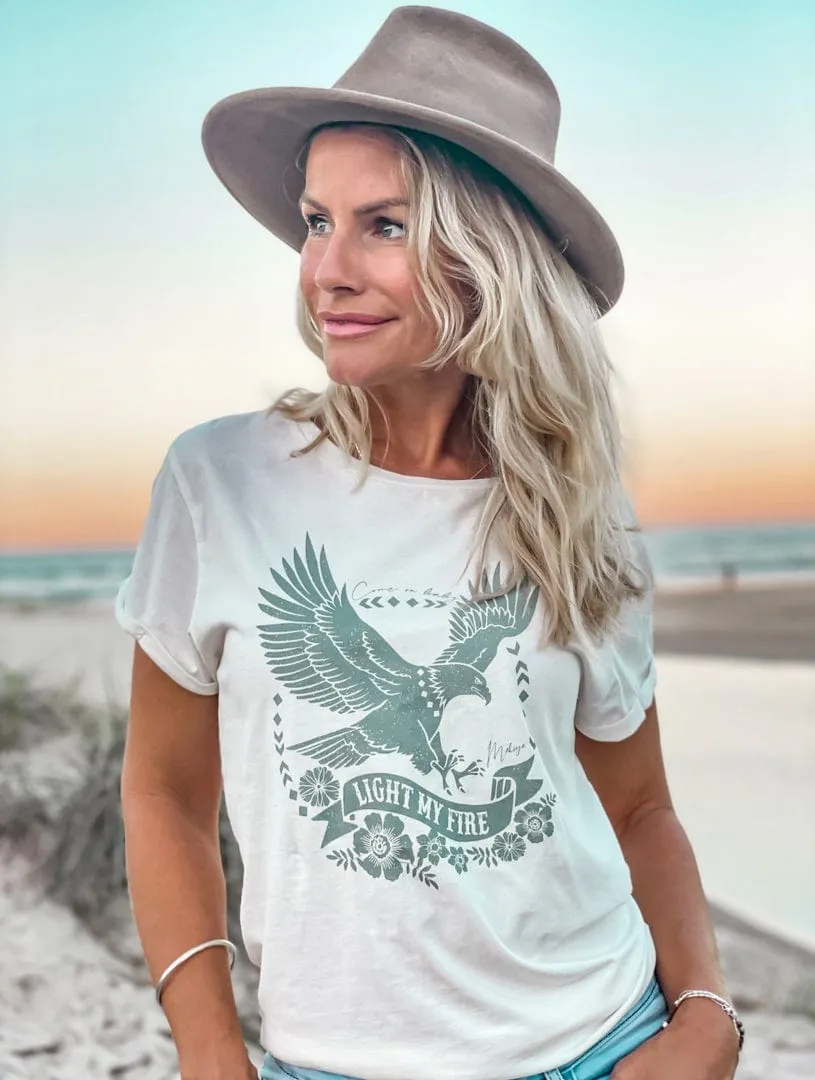 WS Light My Fire Organic Tee - White sold by Mahiya product image thumbnail 3