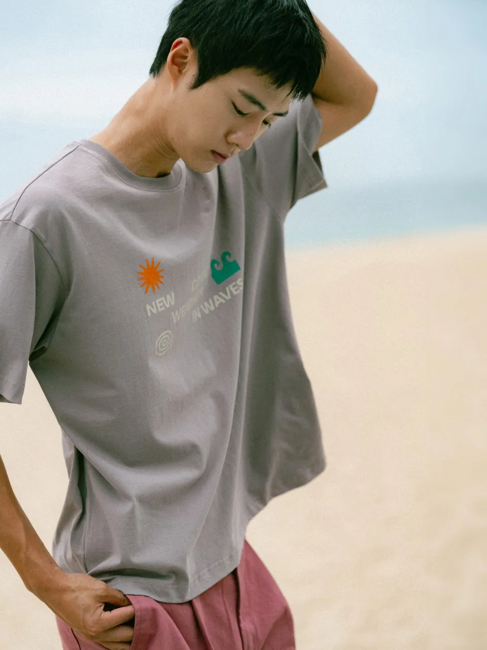 Weather in Waves Tee (Smoky Beige) sold by Havehad product image thumbnail 5