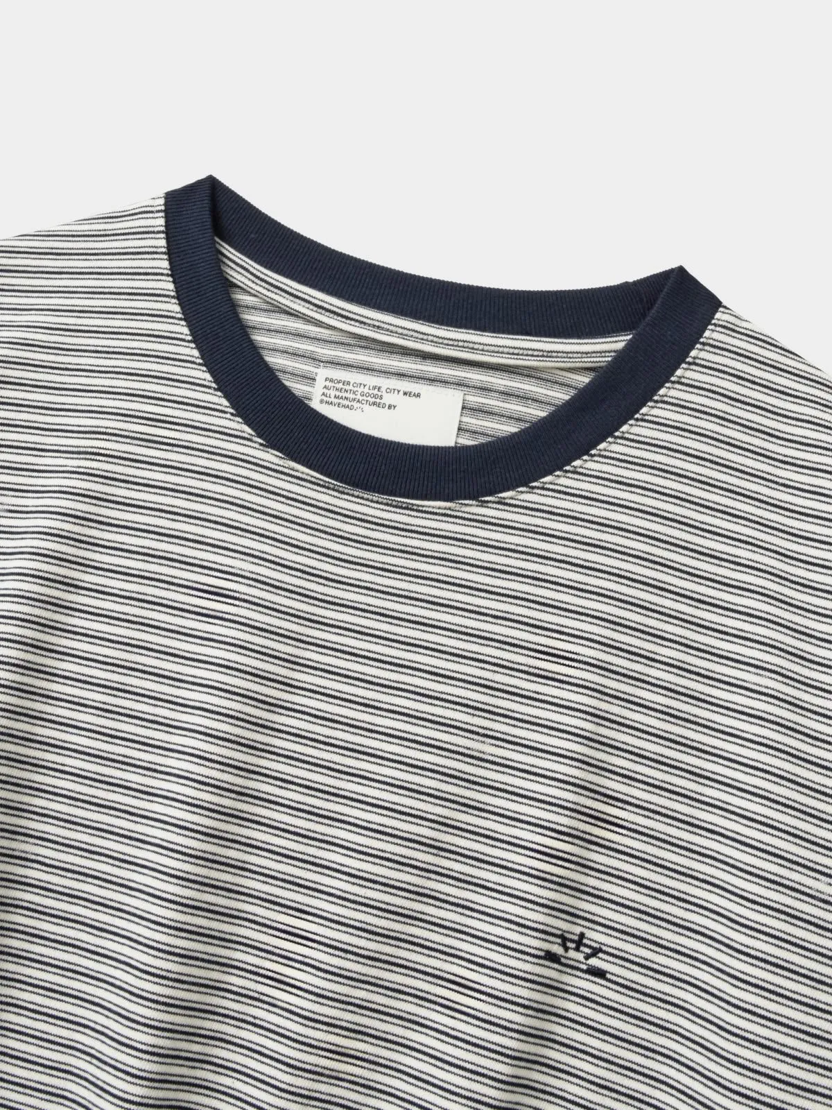 Relaxed Half Stripe String Tee (Stripe White) sold by Havehad product image thumbnail 5