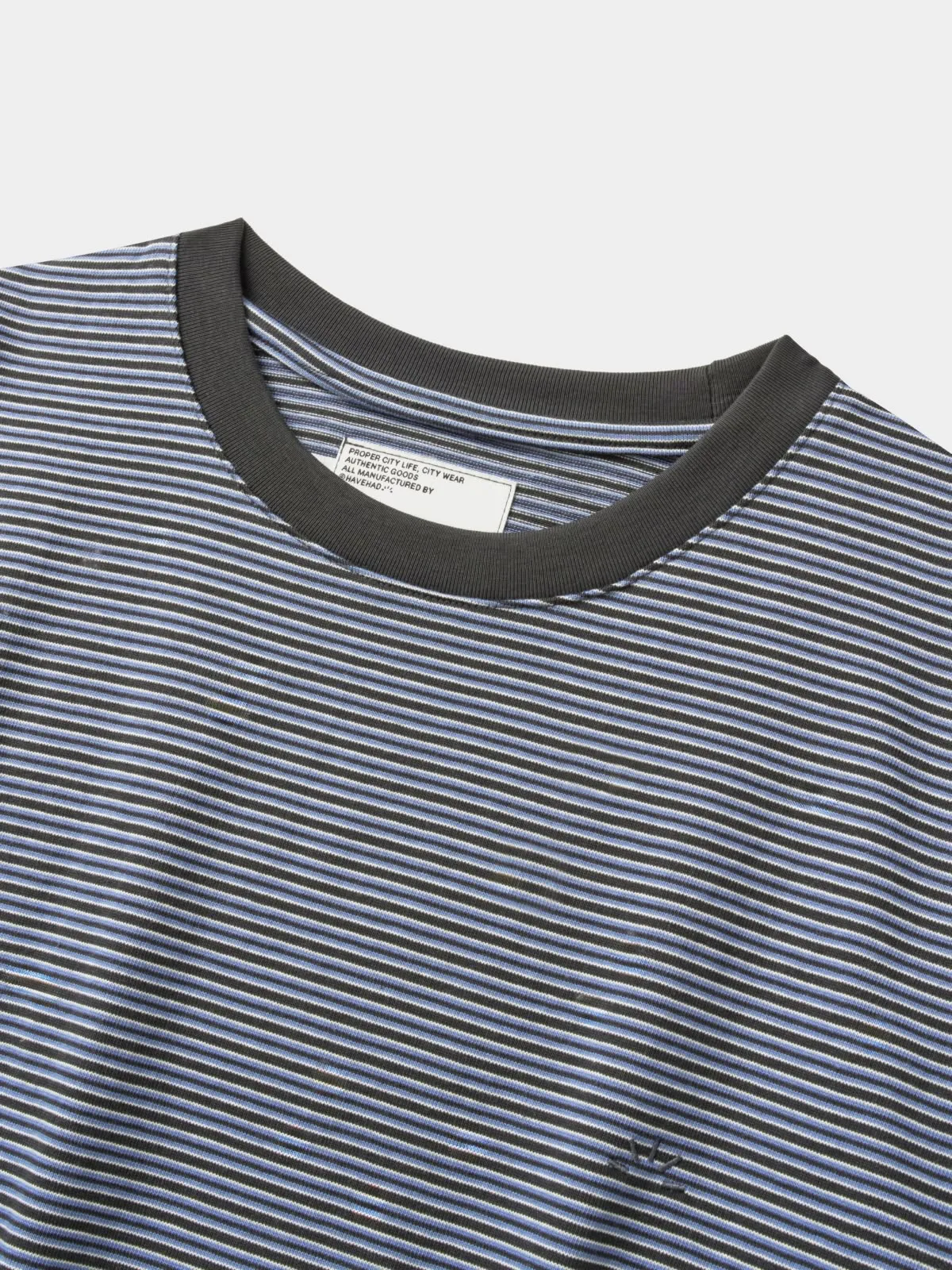 Relaxed Half Stripe String Tee (Stripe Charcoal) sold by Havehad product image thumbnail 5