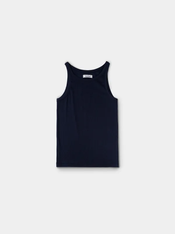 U-neck Sleeveless Top (Navy) made by Havehad
