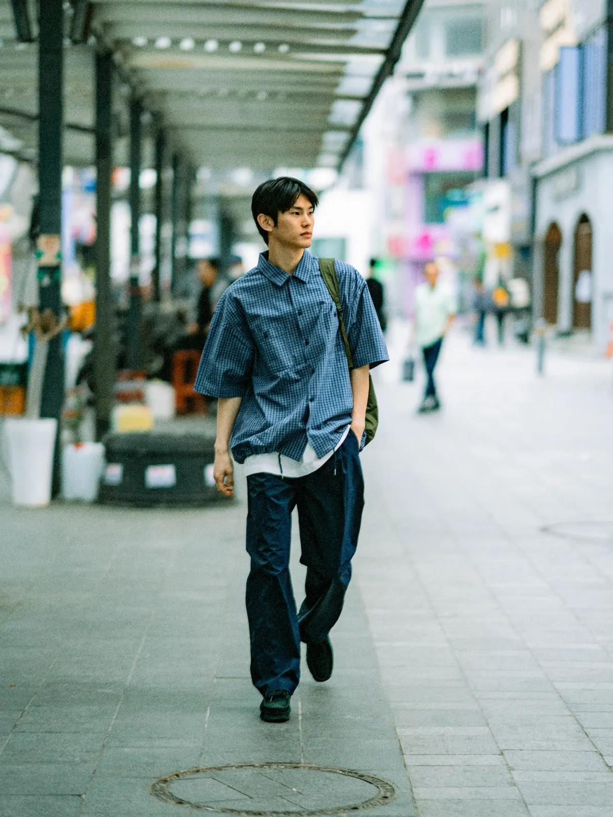 Open Collar Check Shirts (Charcoal) sold by Havehad product image thumbnail 2
