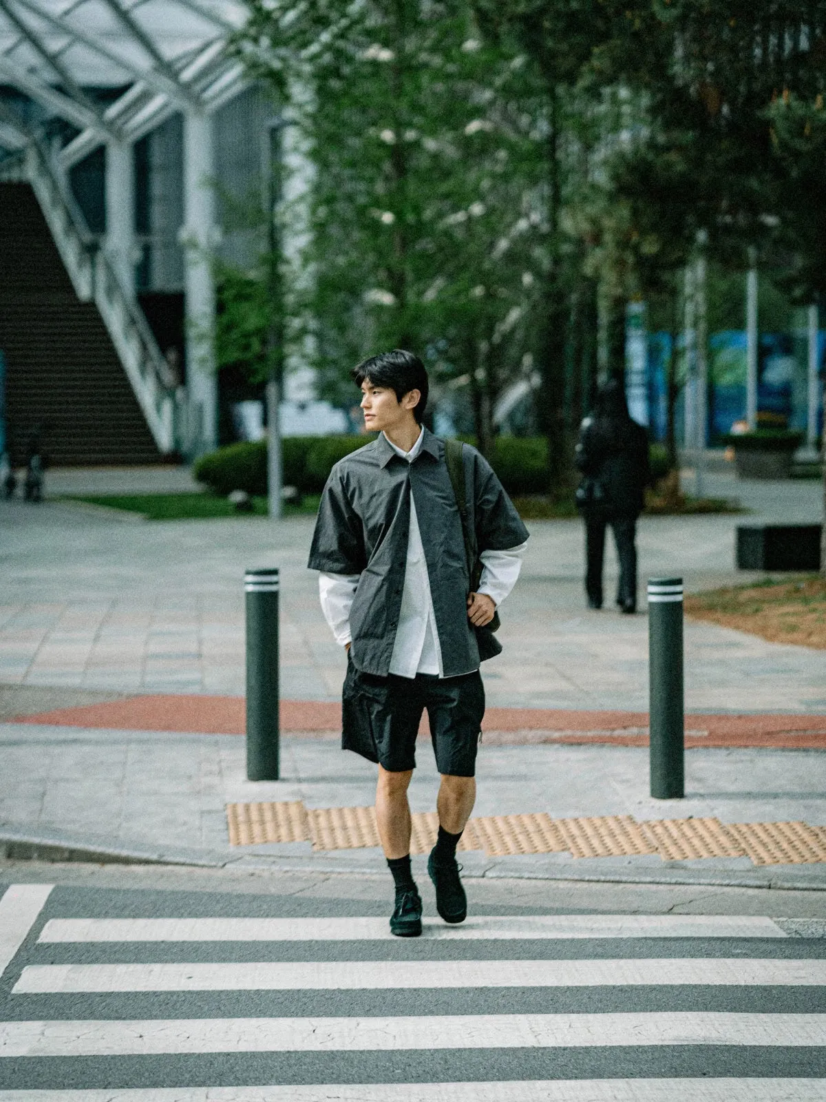 Hidden Type Half Sleeve Shirts (Charcoal) sold by Havehad product image thumbnail 2