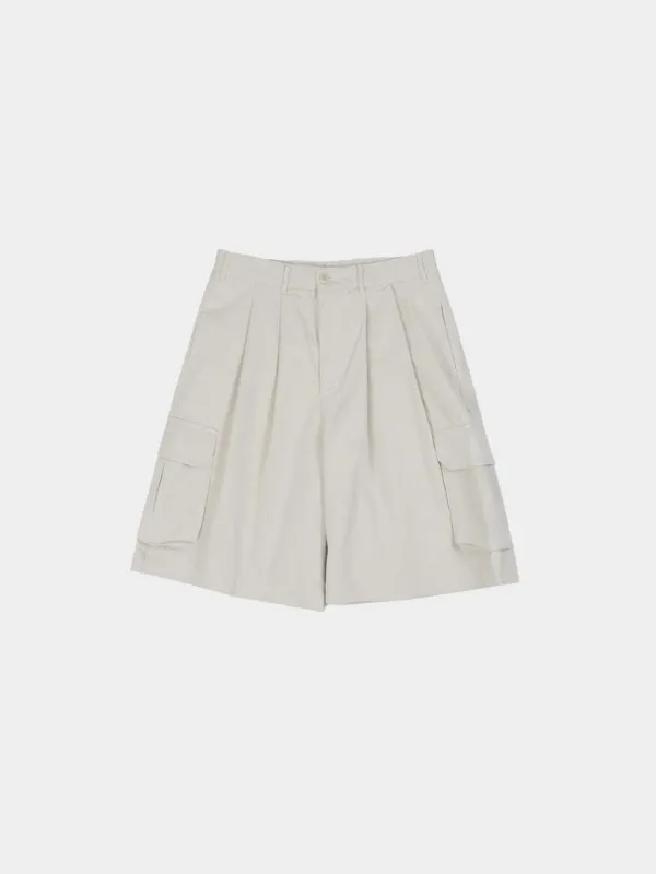Utility Pin-tuck Cargo Shorts (Ecru) made by Havehad