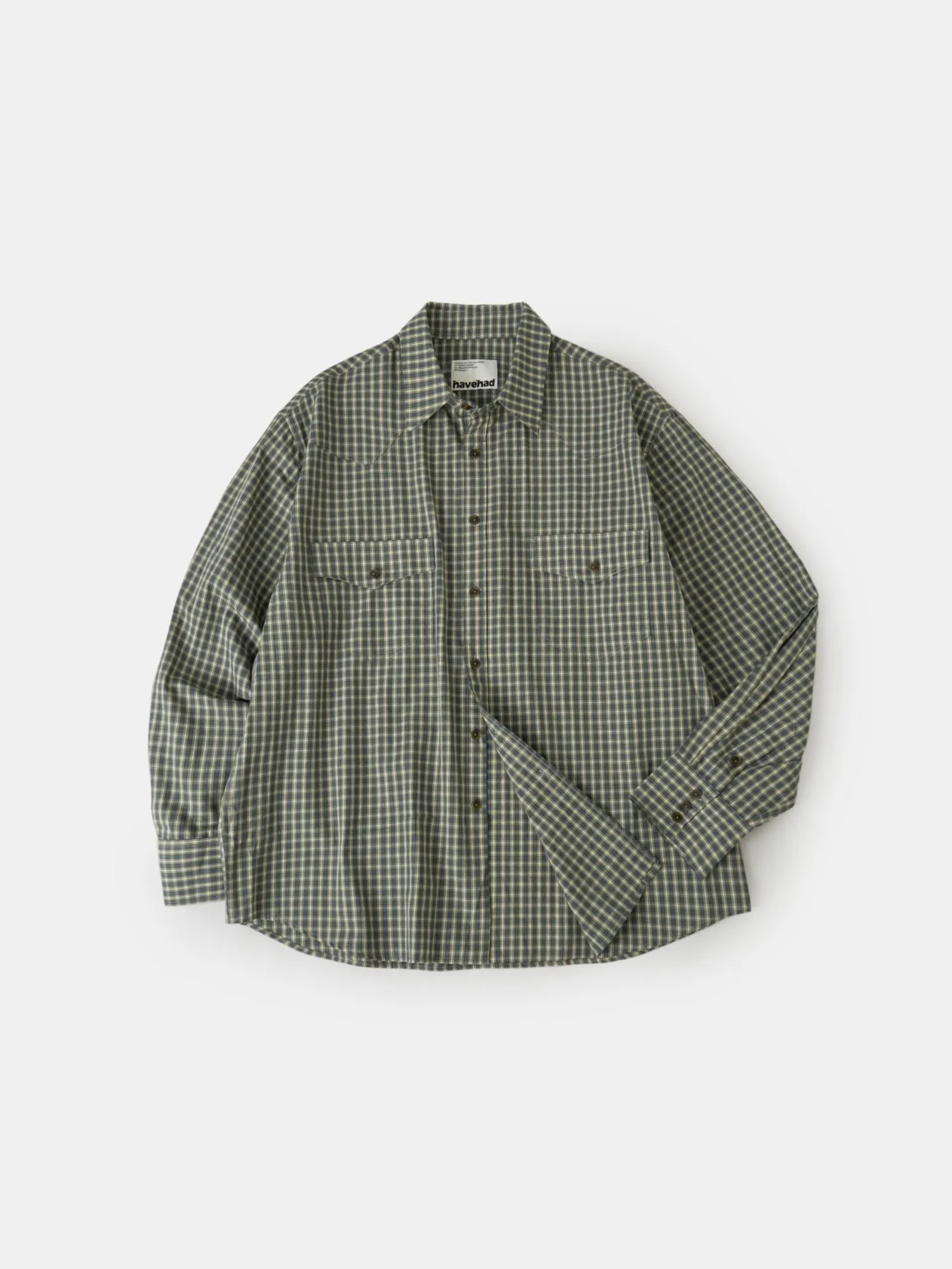 Classic Check Western Shirts (Olive Green) sold by Havehad product image thumbnail 2