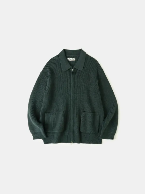 2way Zip-up Cardigan (Blue Green) made by Havehad