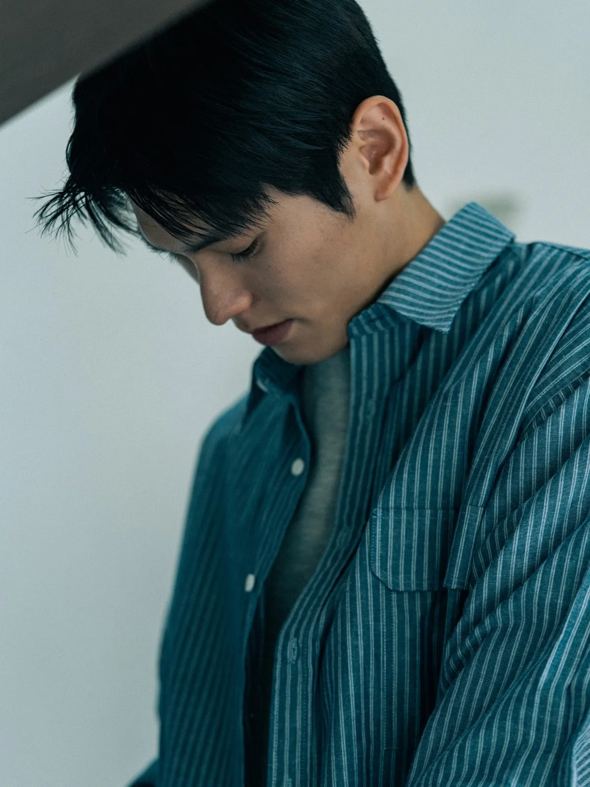 Everyday Pocket Stripe Shirts (Blue Gray) sold by Havehad product image thumbnail 2
