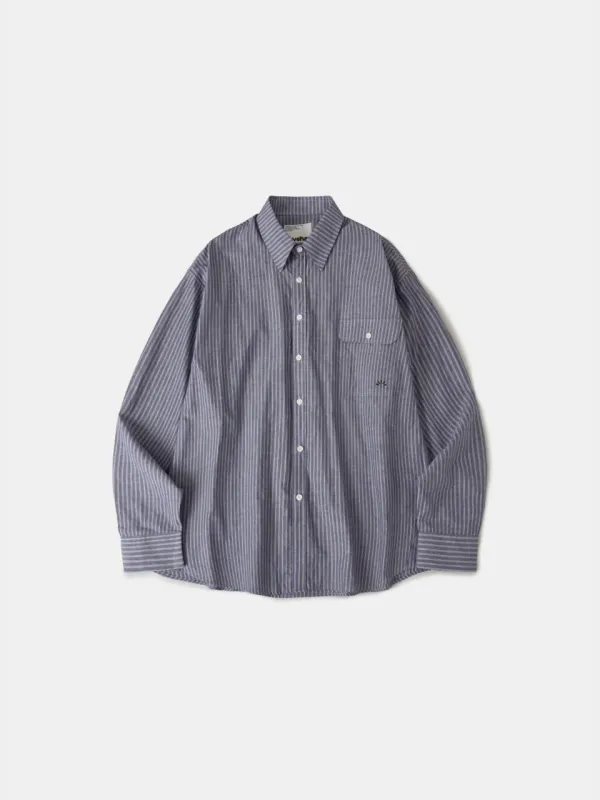 One Pocket Stripe Shirts (Blue Gray) made by Havehad