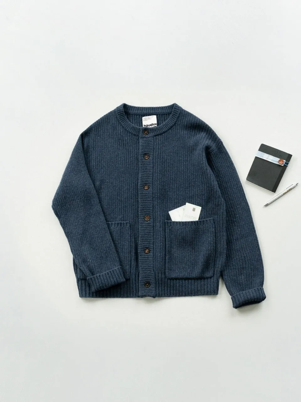 Daily Fine Wool Cardigan (Navy) sold by Havehad