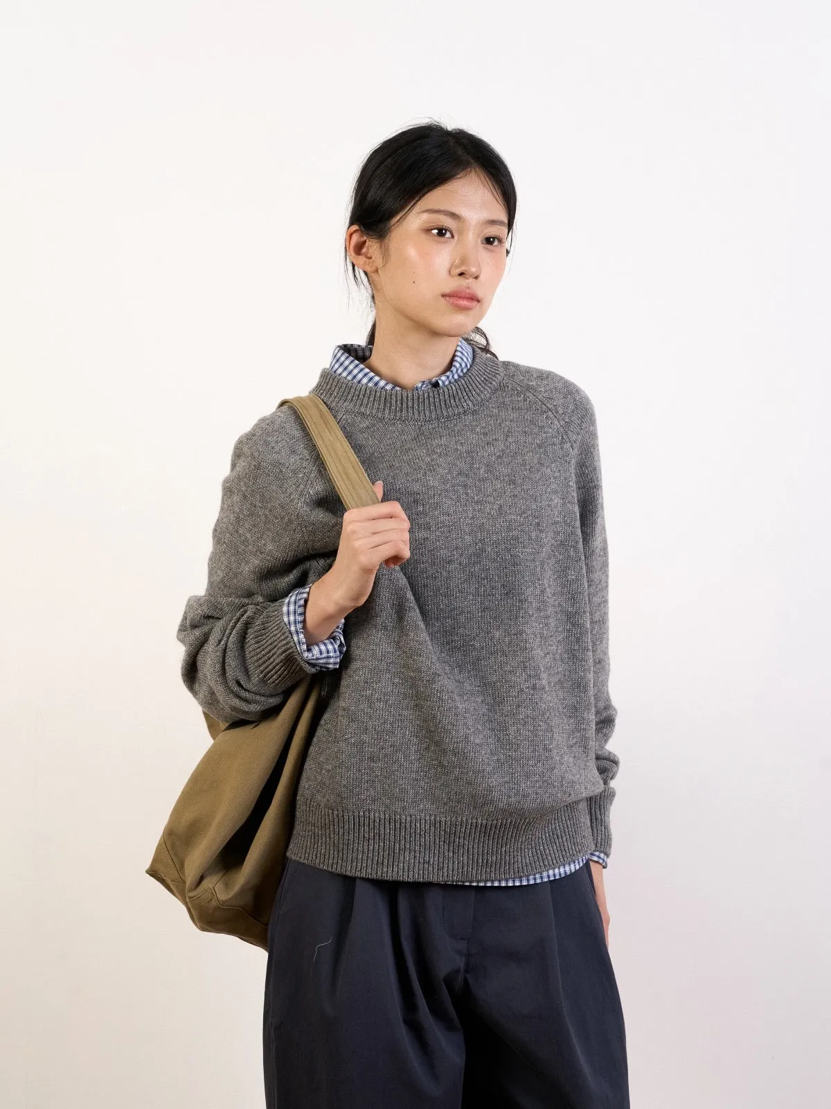 Yak Wool Crewneck Sweater (Gray) sold by Havehad product image thumbnail 3