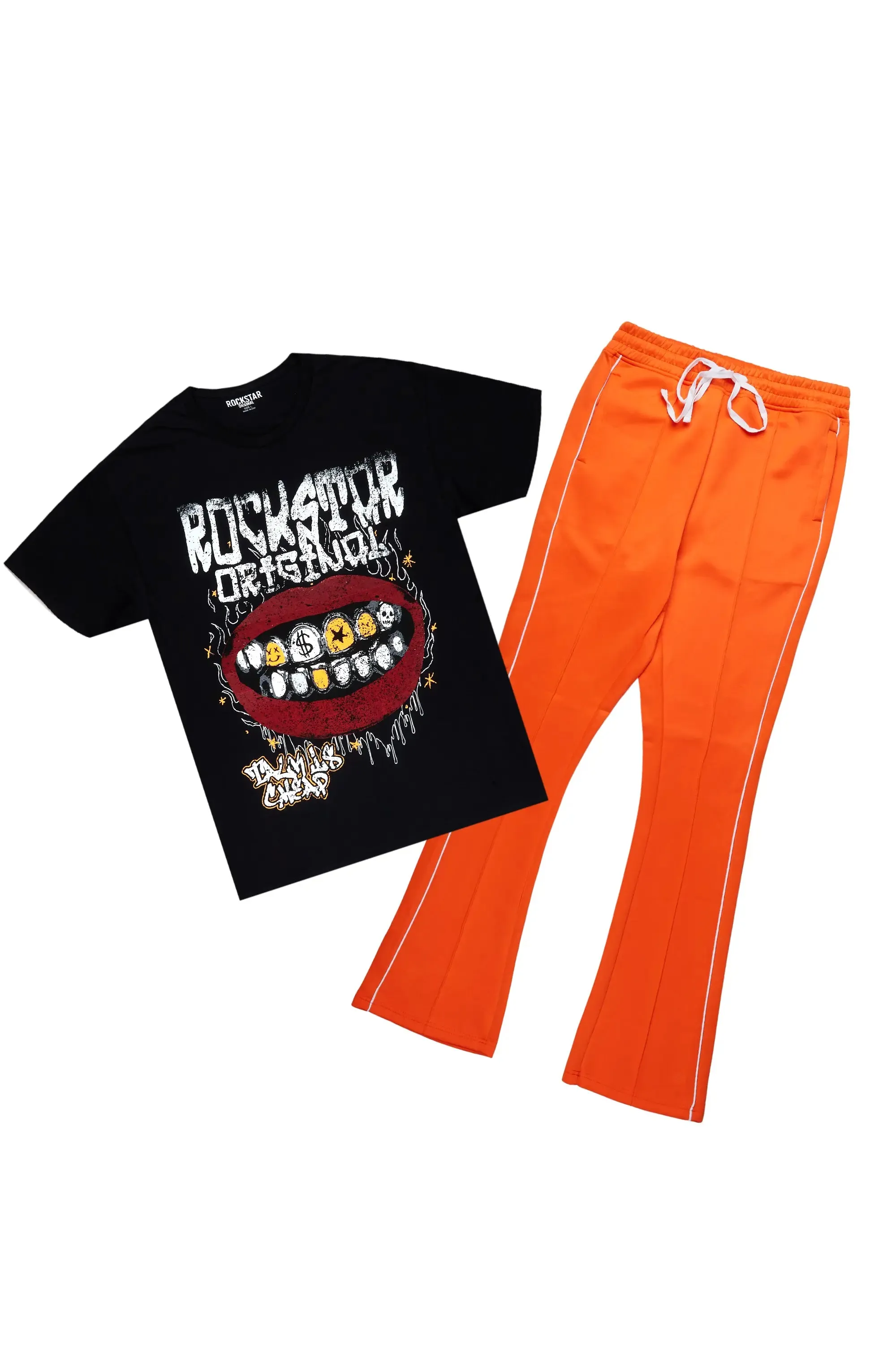 Kizzma Black/Orange T-Shirt/Stacked Track Set sold by Rockstar Original