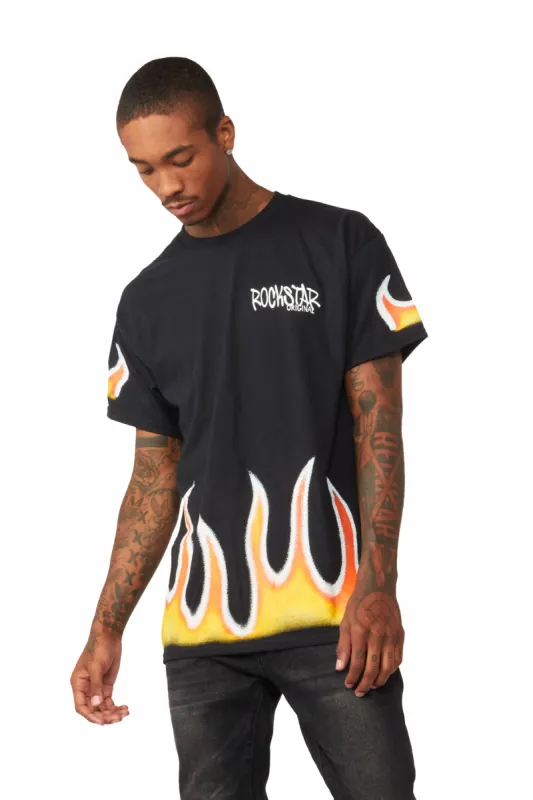 Leporche Black Graphic T-Shirt made by Rockstar Original
