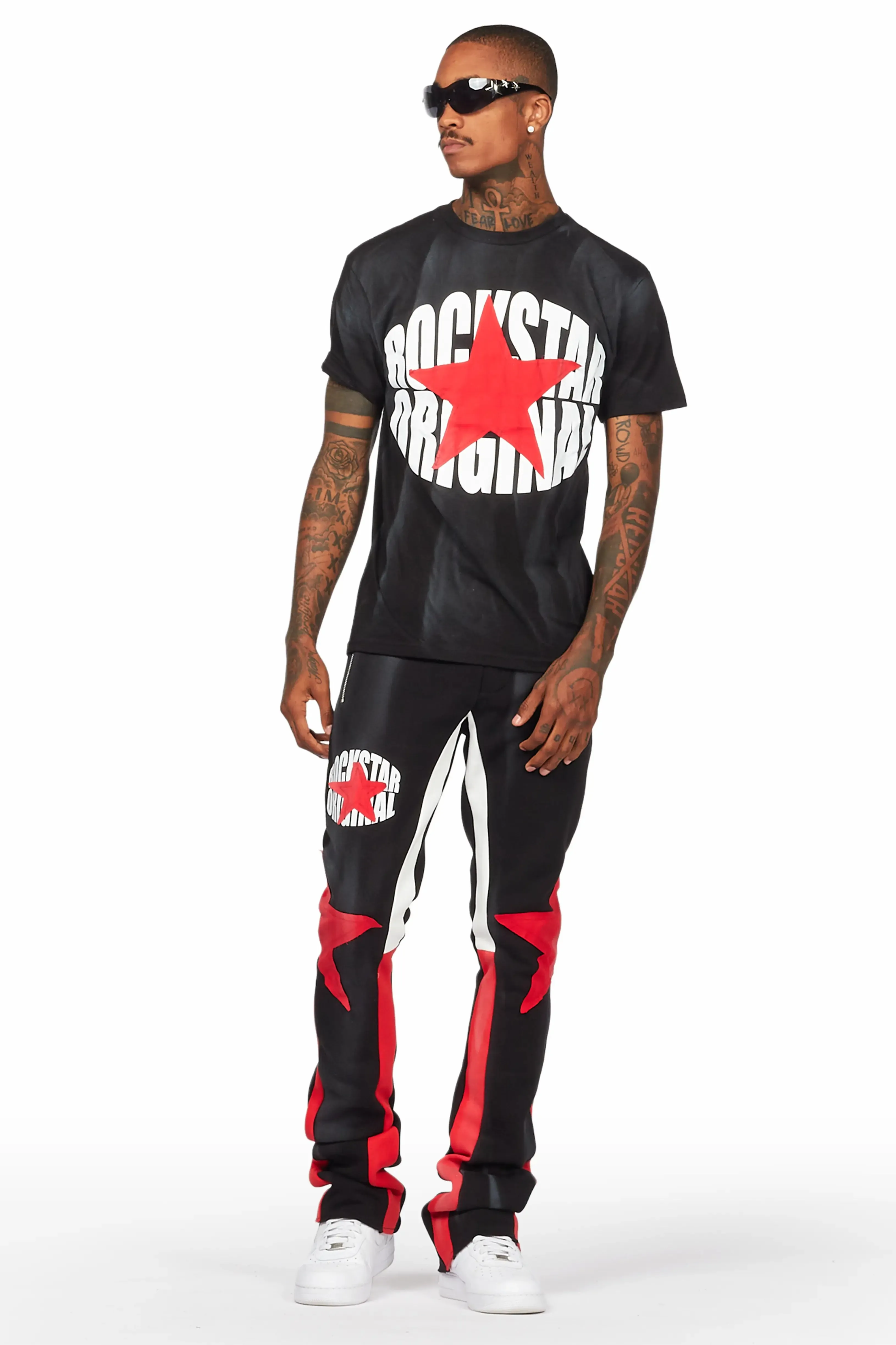 Sarge Vintage Black/Red T-Shirt/Stacked Flare Track Set sold by Rockstar Original product image thumbnail 2