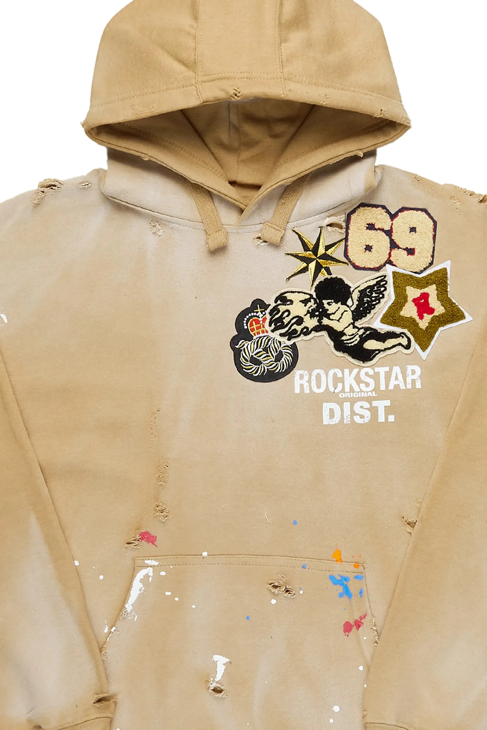 Samuel Beige Patchwork Graphic Hoodie sold by Rockstar Original product image thumbnail 3