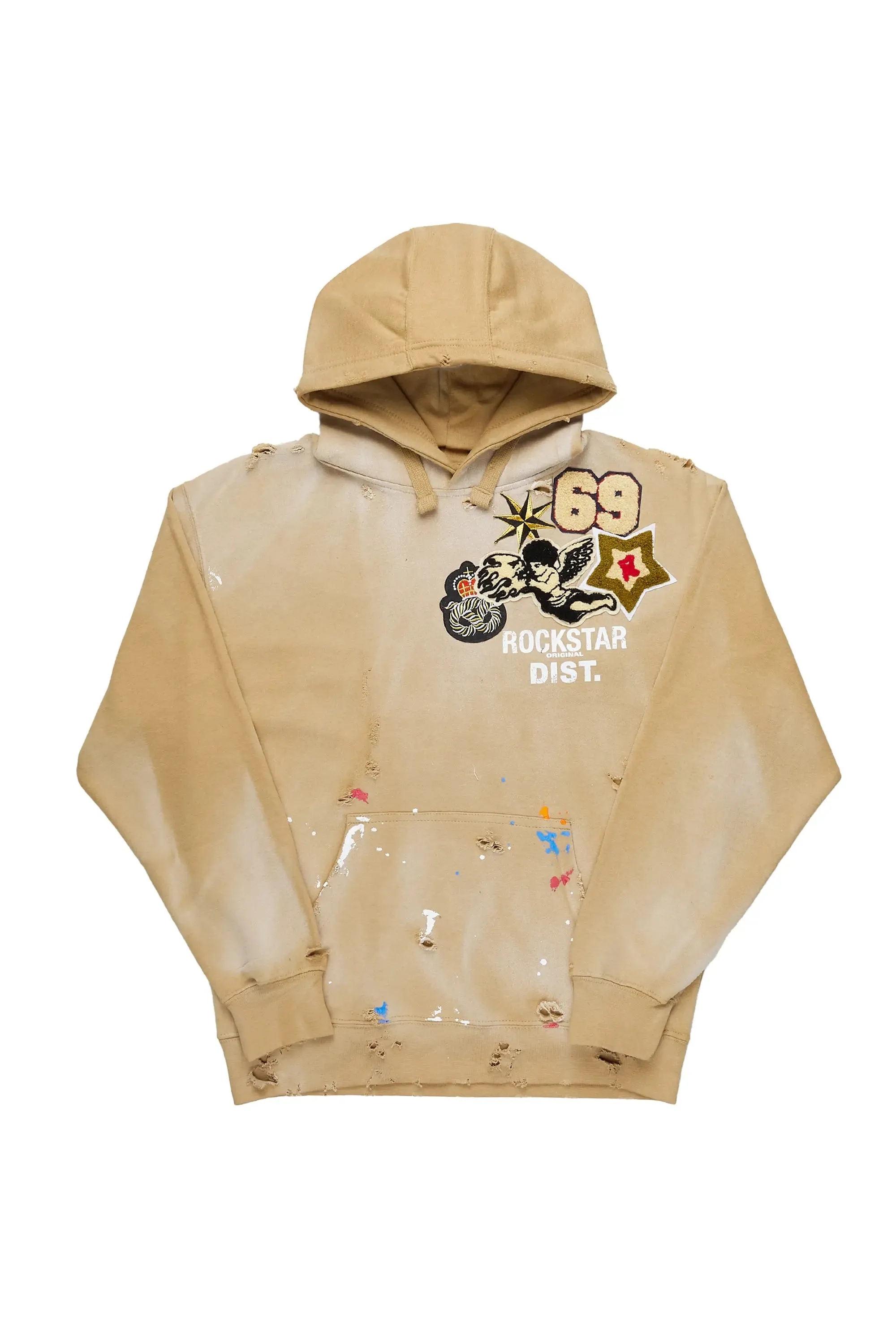 Samuel Beige Patchwork Graphic Hoodie sold by Rockstar Original product image thumbnail 2