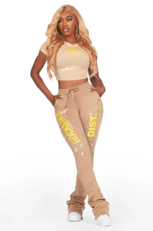 Tiyane Tan T-Shirt Super Stacked Trackset sold by Rockstar Original