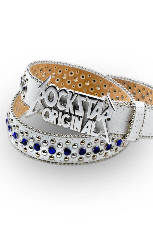 Silas Rockstar Logo Belt-White sold by Rockstar Original