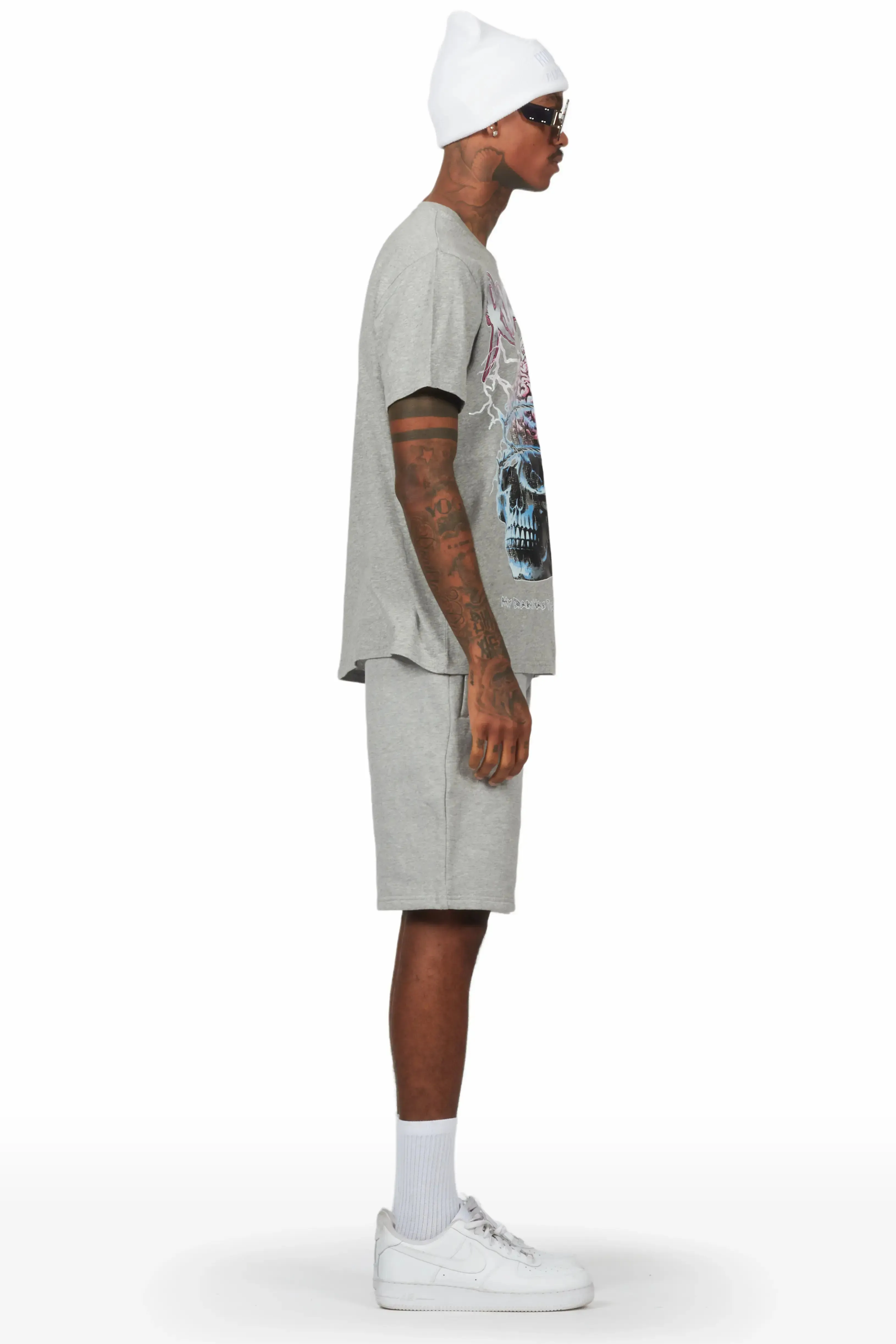 Dexx Grey T-Shirt Short Set sold by Rockstar Original product image thumbnail 3