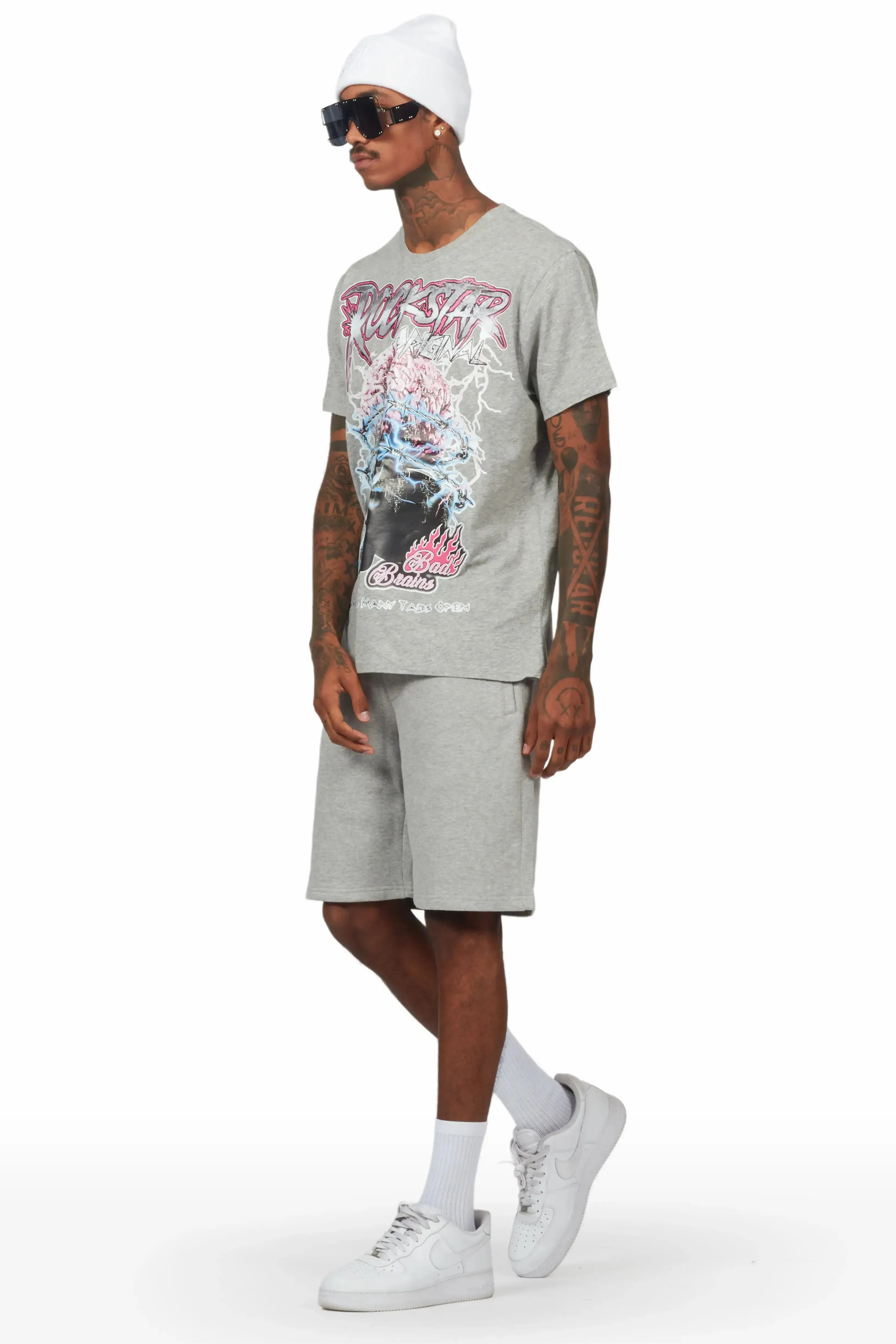 Dexx Grey T-Shirt Short Set sold by Rockstar Original product image thumbnail 5