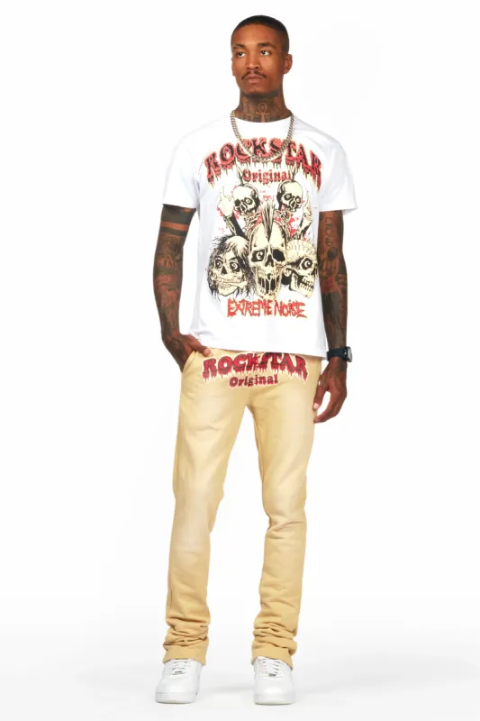 Tabor White/Beige T-Shirt/Stacked Flare Track Set sold by Rockstar Original