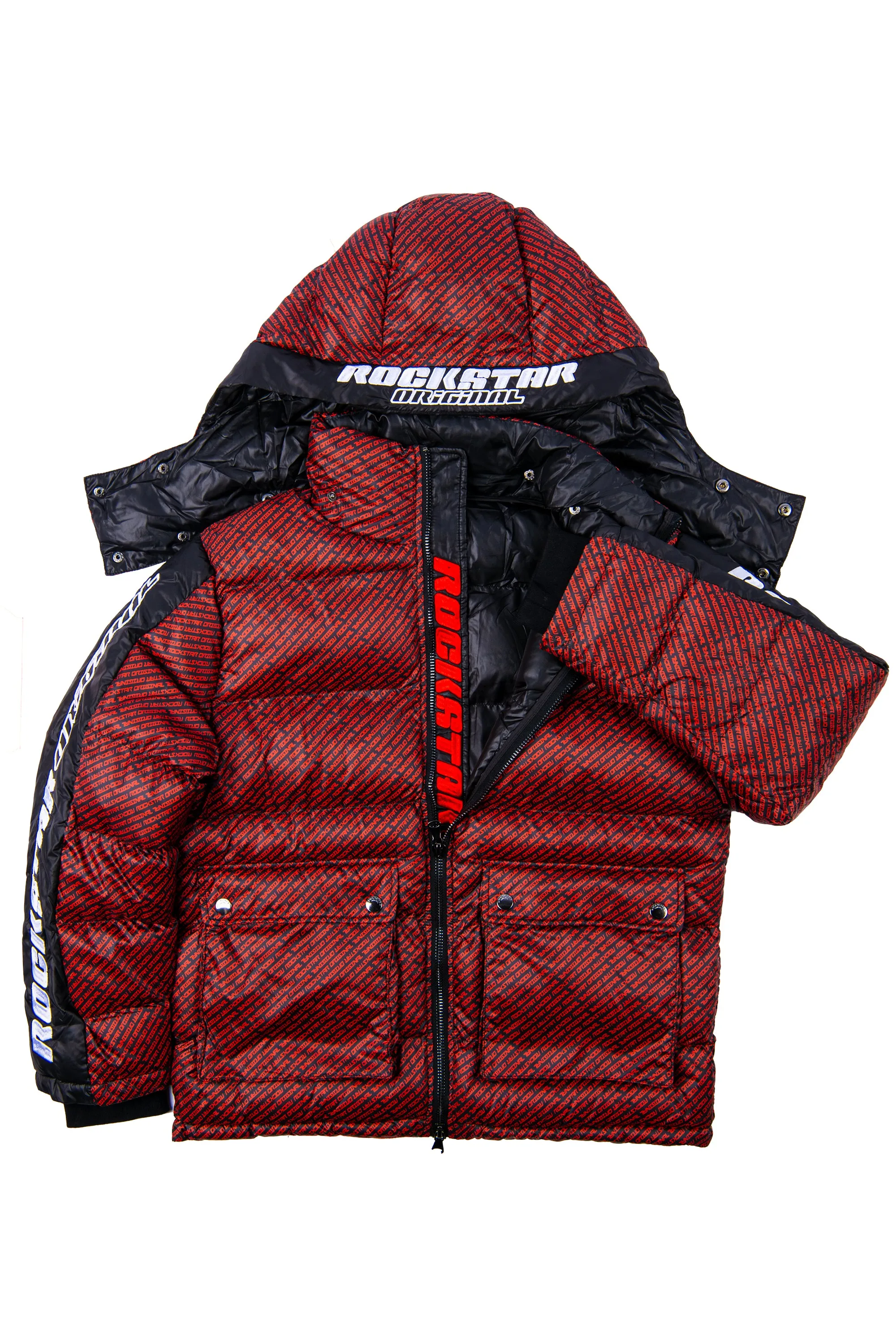 Bryson Puffer Jacket- Red/Blk sold by Rockstar Original product image thumbnail 2