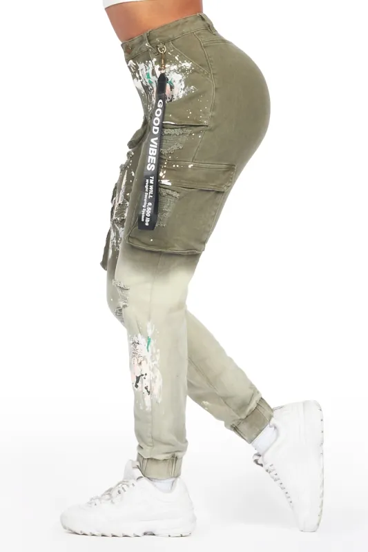 Kherry Olive Painted Jogger Jean sold by Rockstar Original