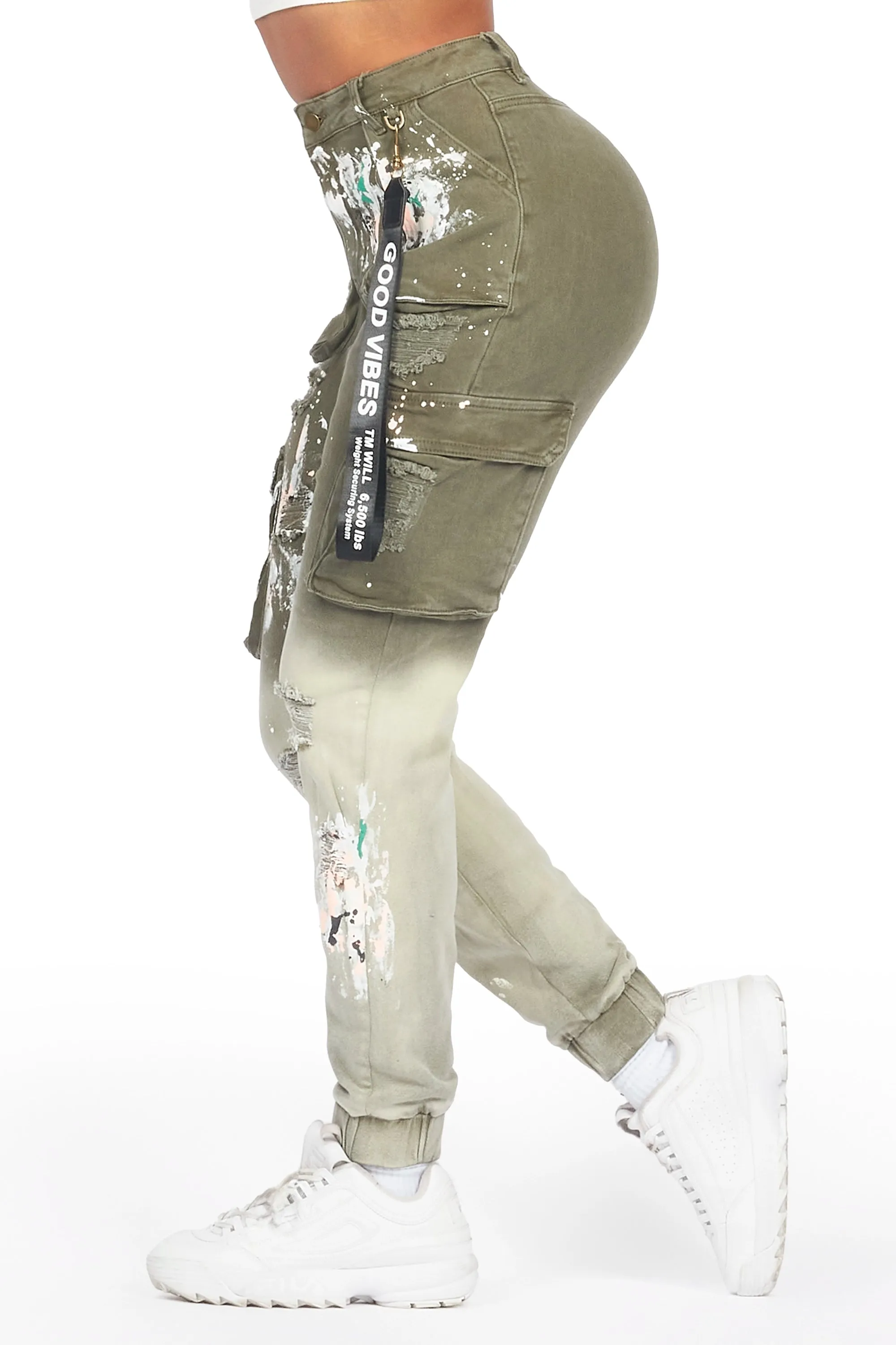 Kherry Olive Painted Jogger Jean sold by Rockstar Original