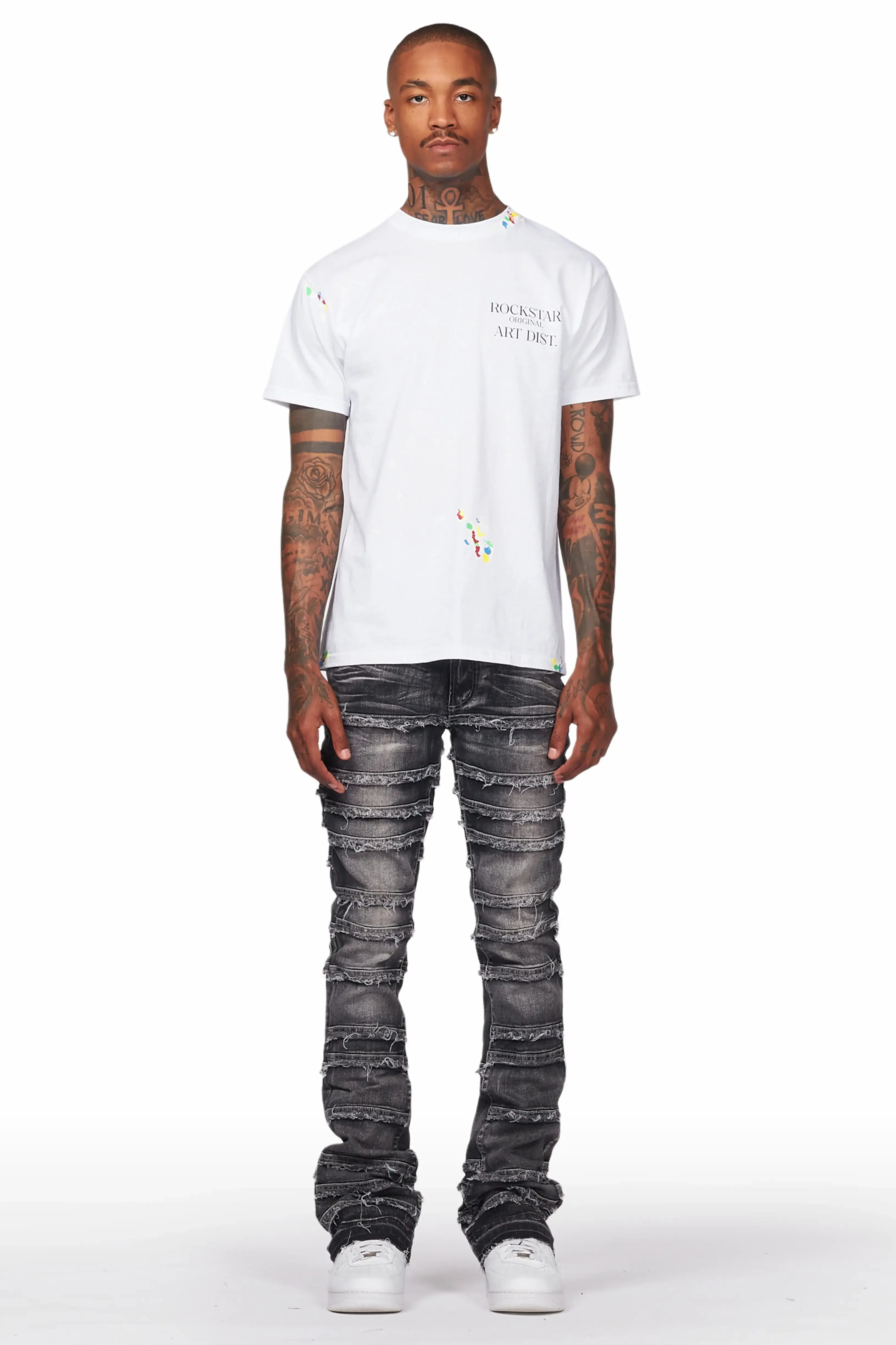 Silvan Dark Grey Stacked Flare Jean sold by Rockstar Original product image thumbnail 3