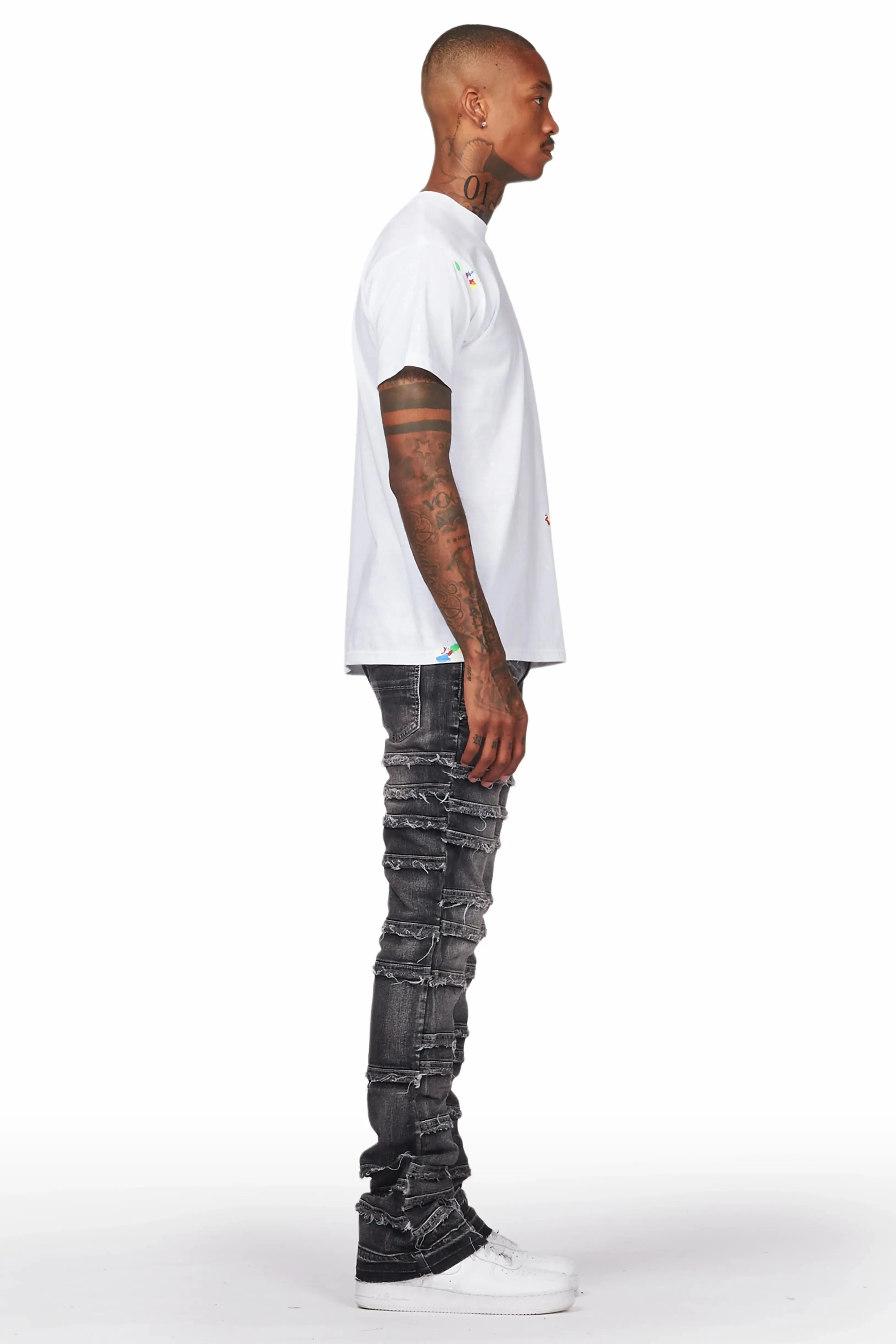 Silvan Dark Grey Stacked Flare Jean sold by Rockstar Original product image thumbnail 4