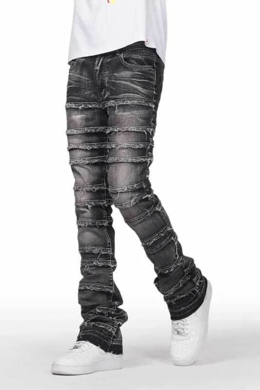 Silvan Dark Grey Stacked Flare Jean sold by Rockstar Original