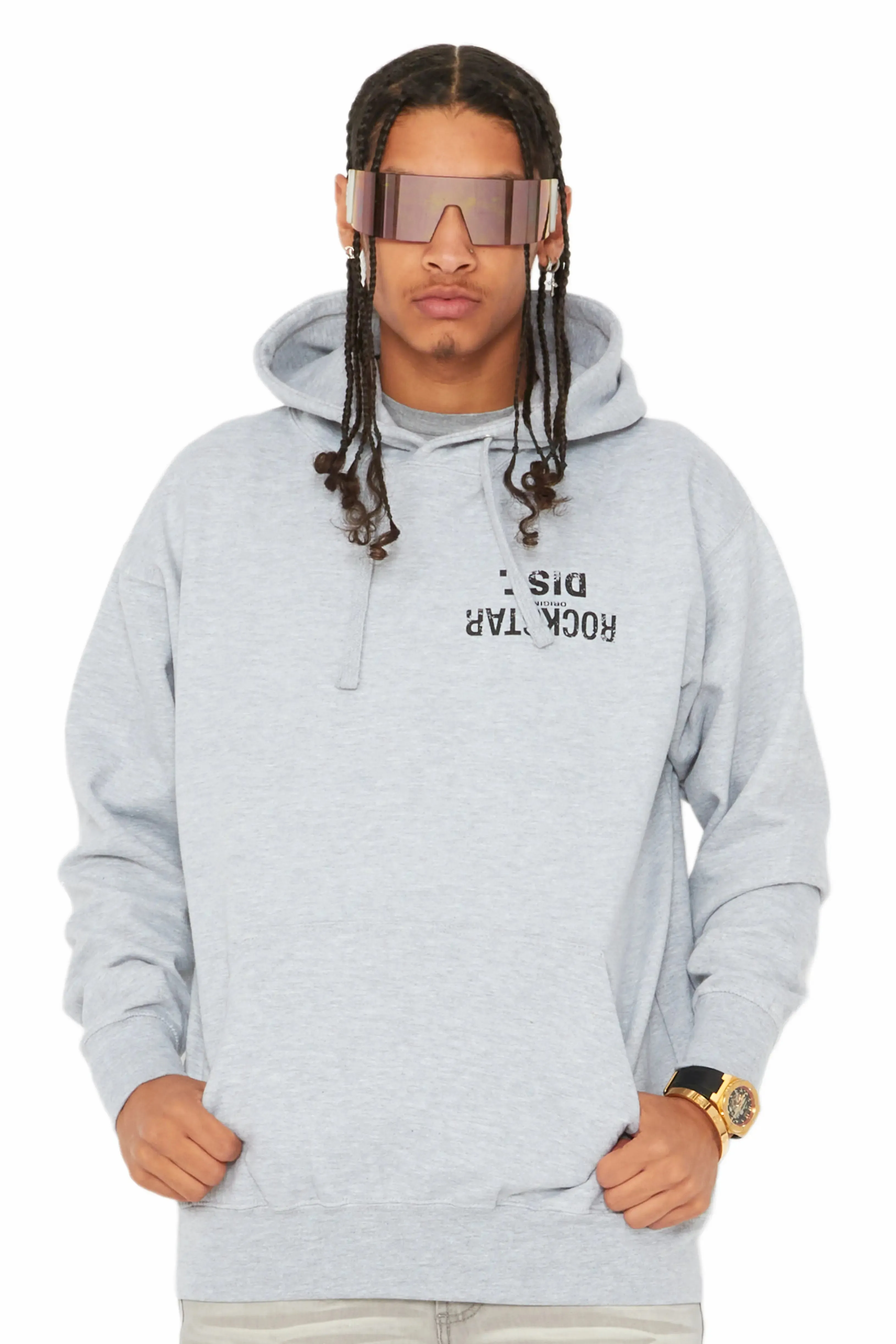 Martson Heather Grey Graphic Hoodie sold by Rockstar Original product image thumbnail 3