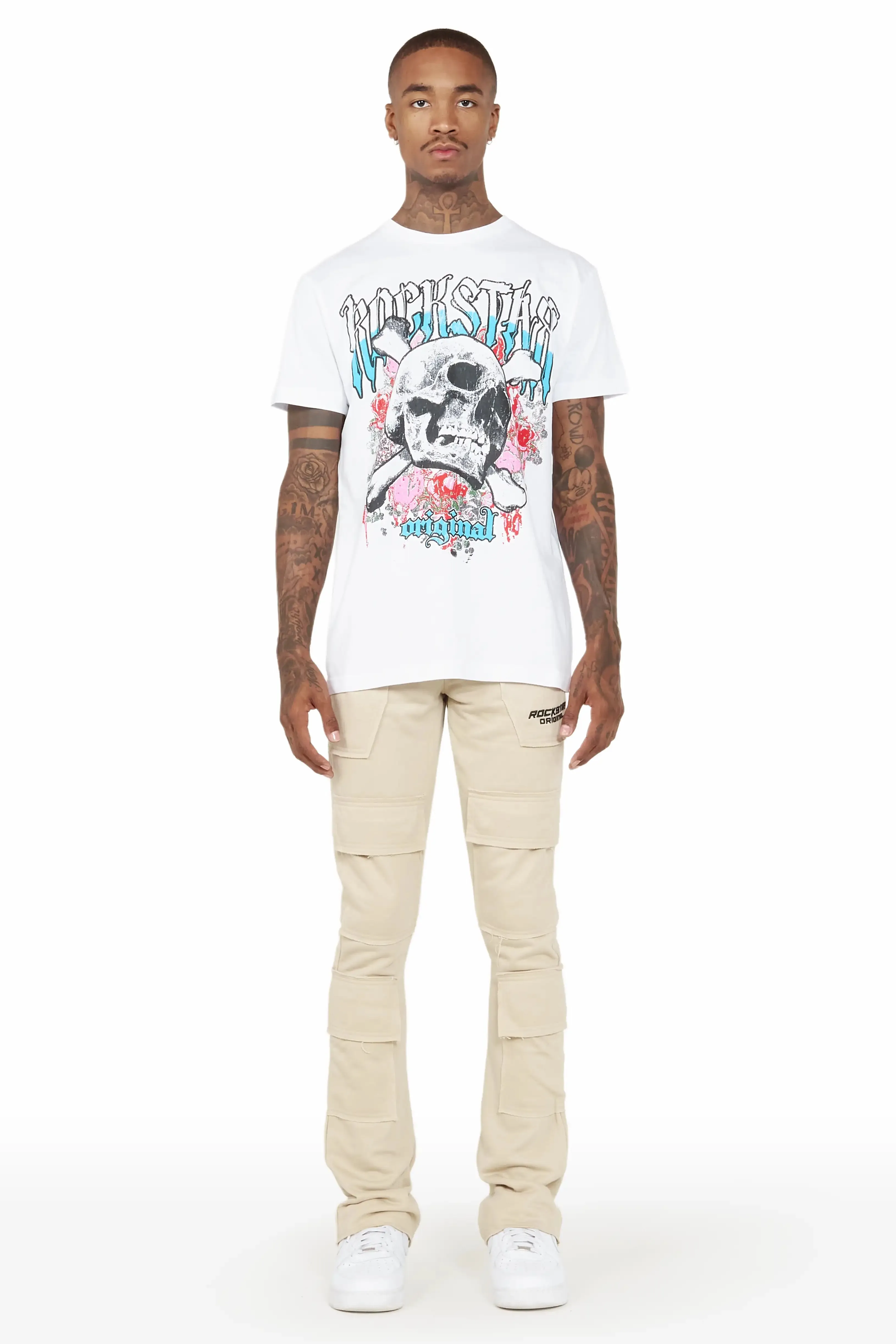 Ezekiel Beige Stacked Flare Pants sold by Rockstar Original product image thumbnail 2