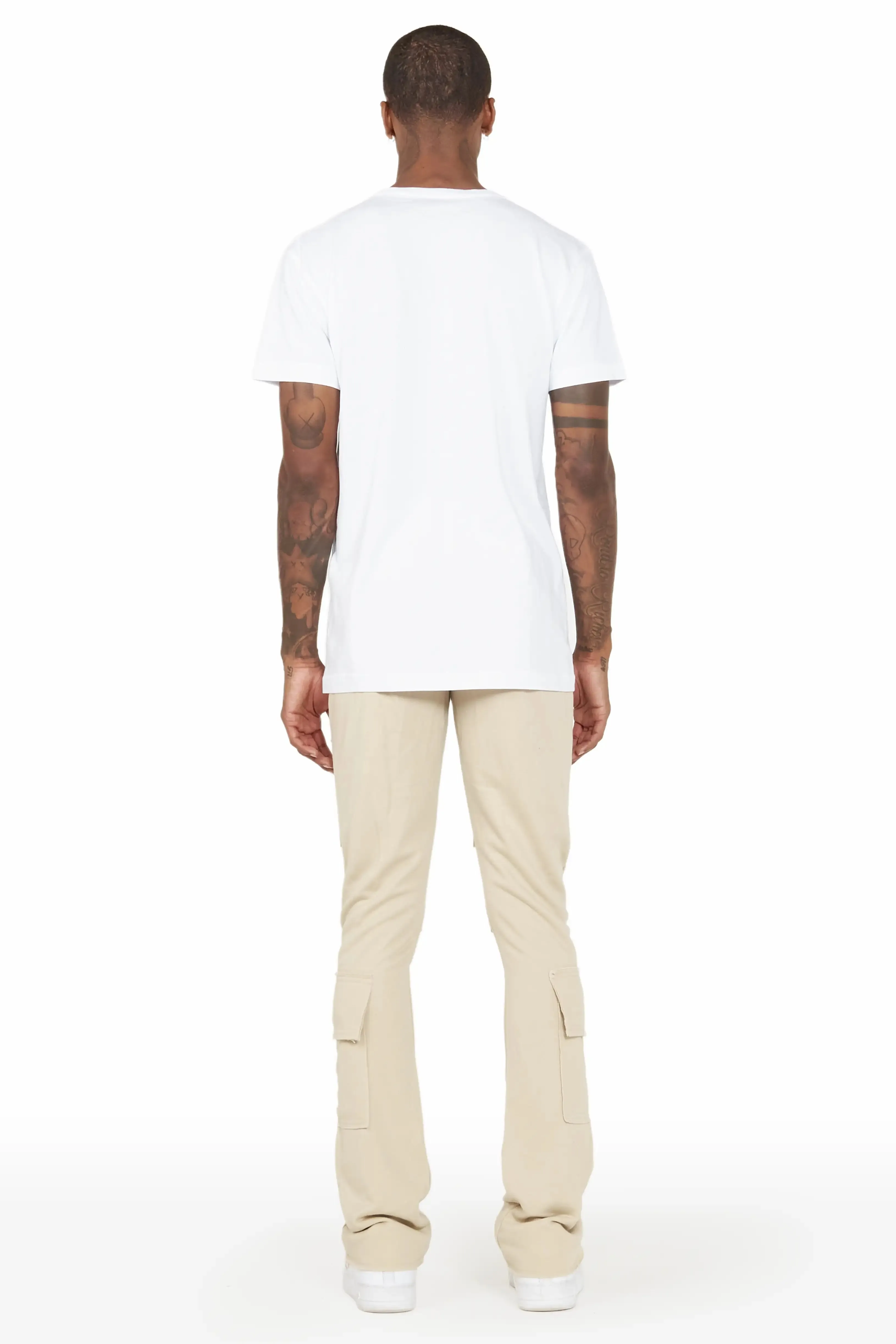 Ezekiel Beige Stacked Flare Pants sold by Rockstar Original product image thumbnail 4
