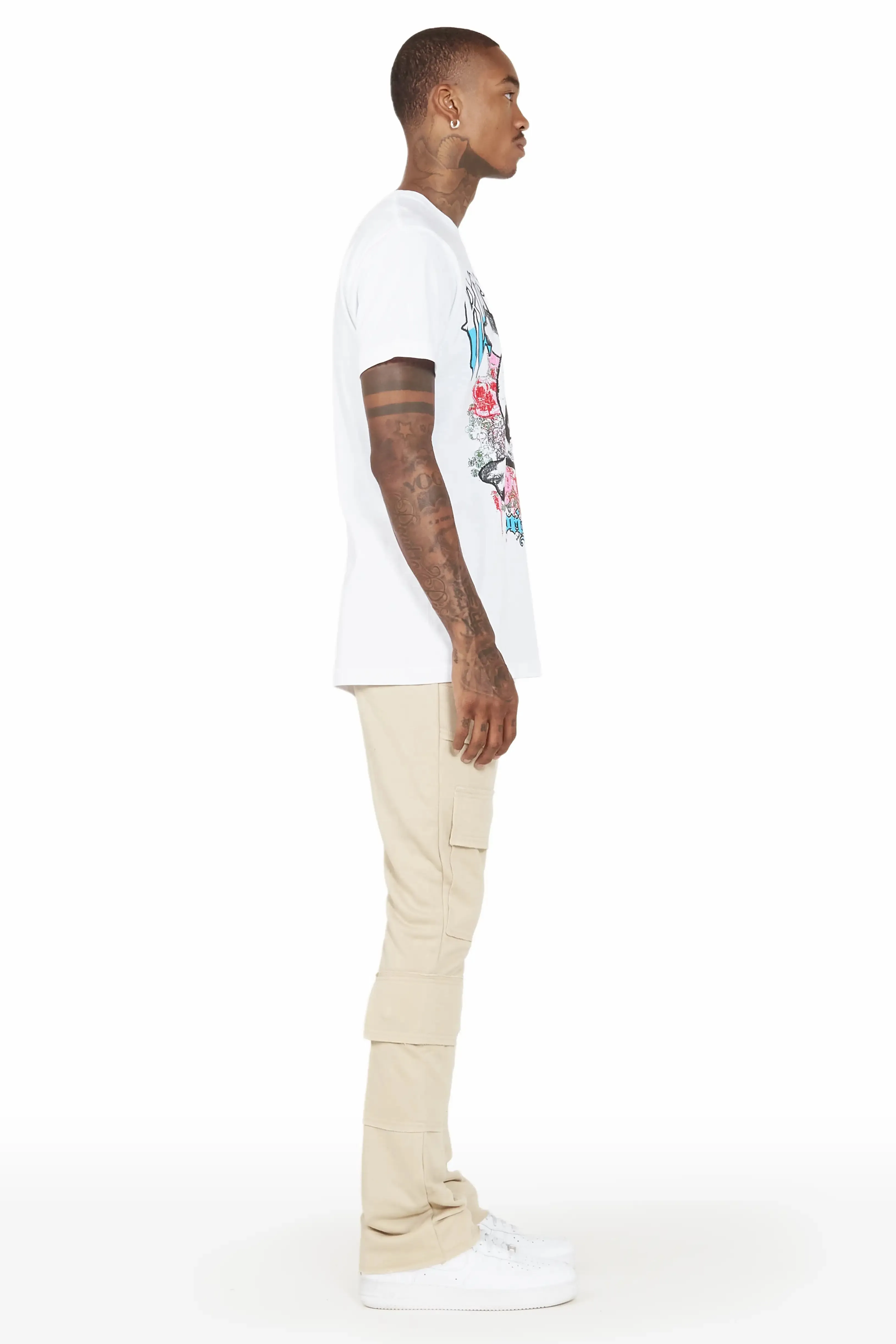 Ezekiel Beige Stacked Flare Pants sold by Rockstar Original product image thumbnail 3