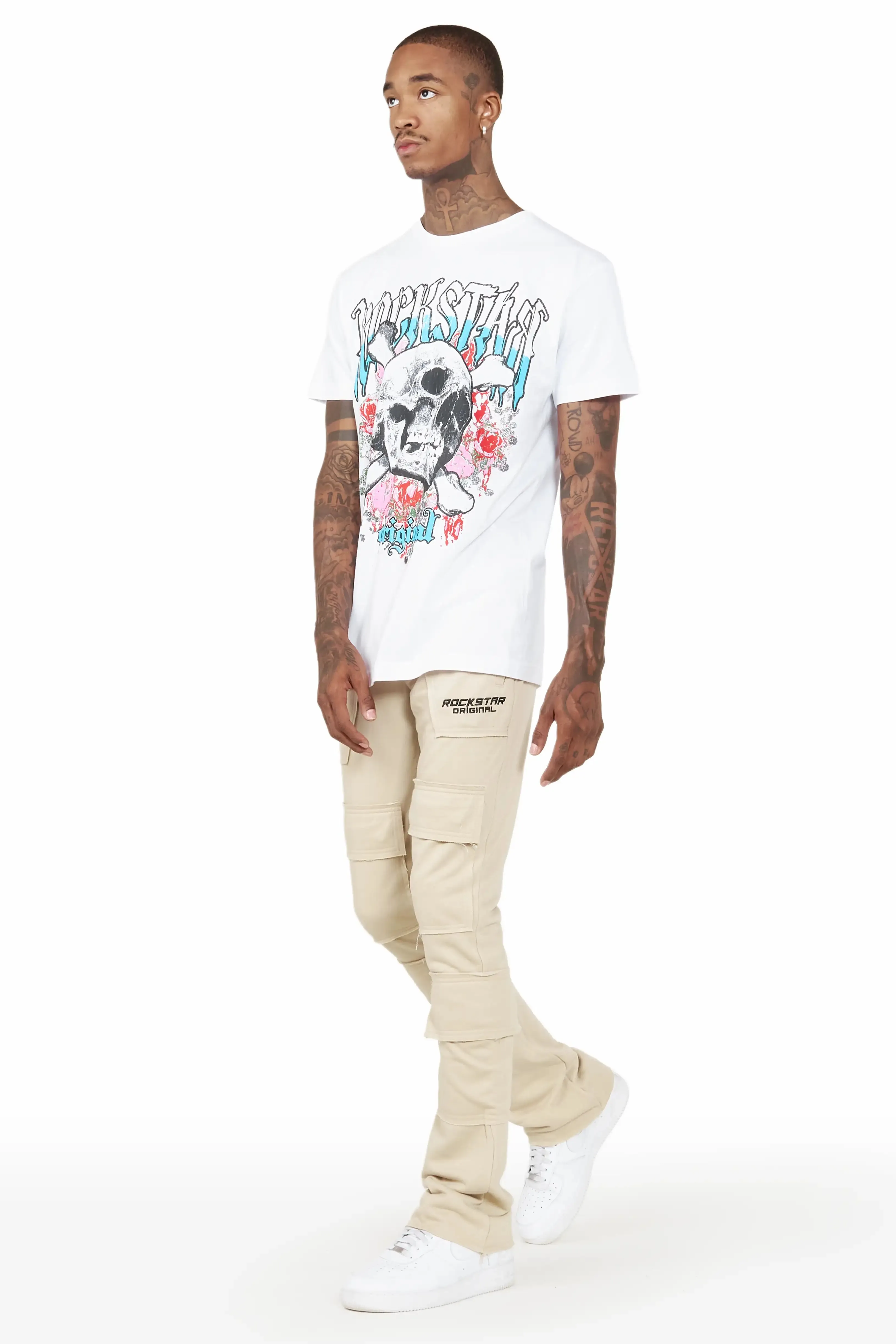 Ezekiel Beige Stacked Flare Pants sold by Rockstar Original product image thumbnail 5