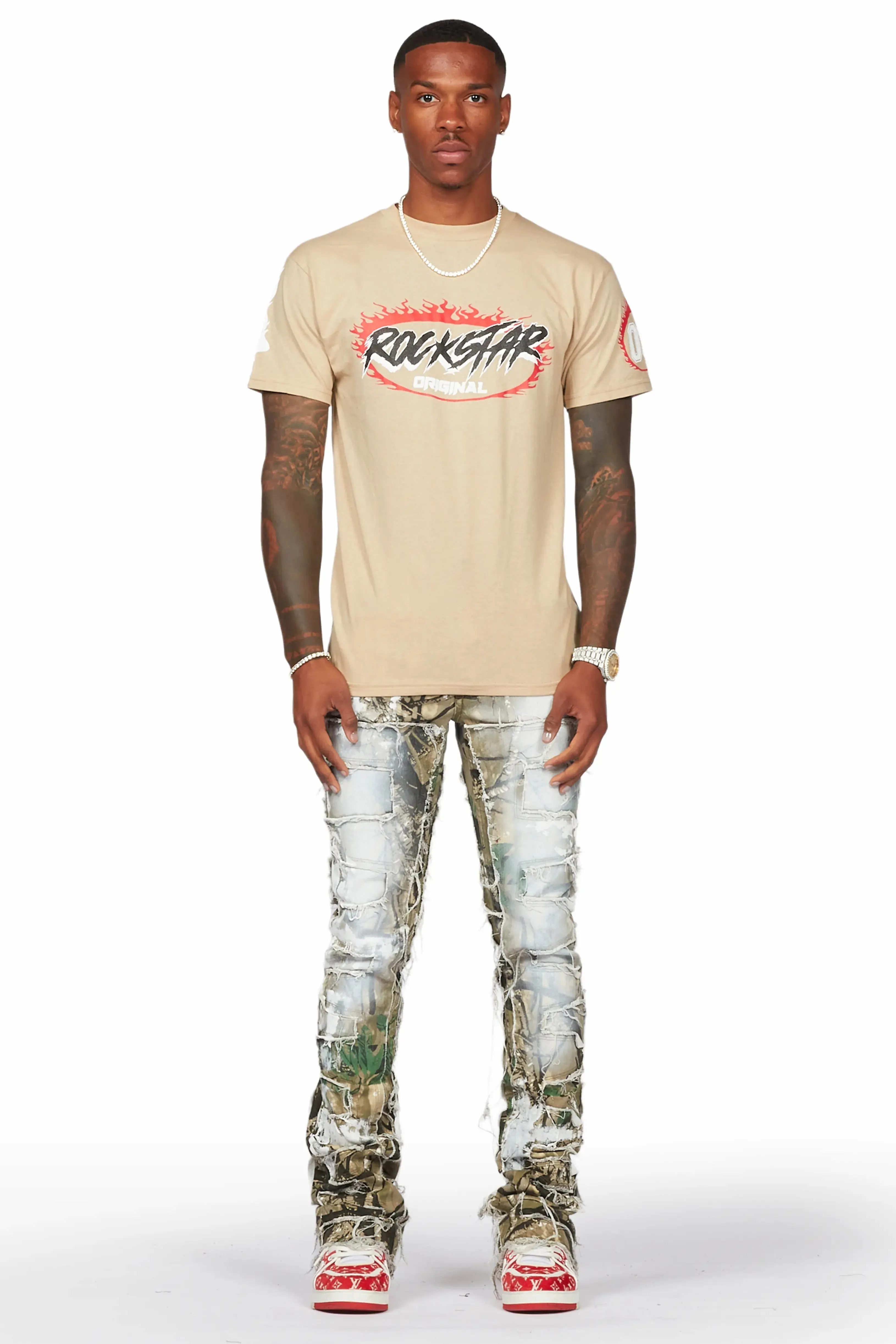 Okan Tree Camo Painter Stacked Flare Jean sold by Rockstar Original product image thumbnail 2