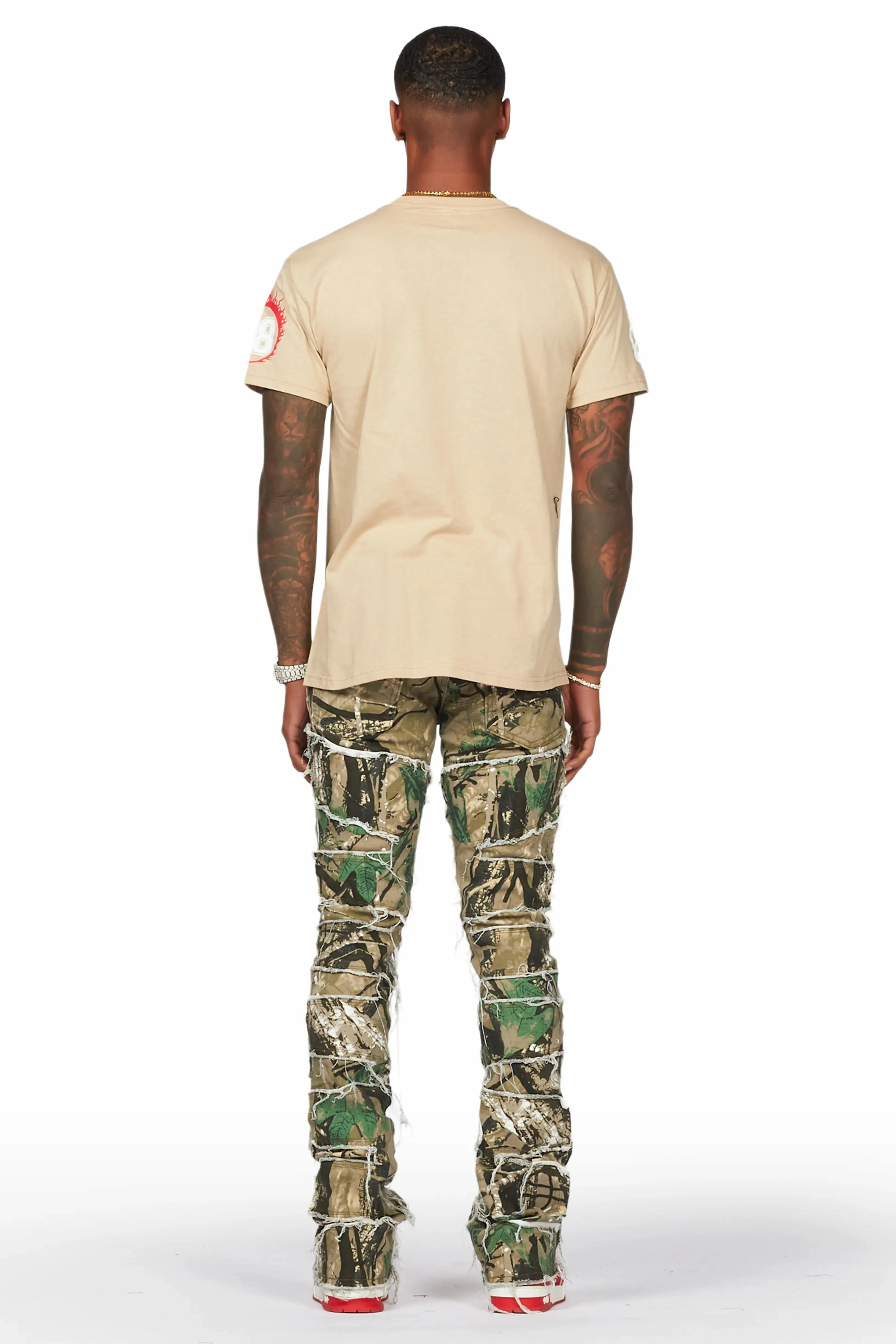 Okan Tree Camo Painter Stacked Flare Jean sold by Rockstar Original product image thumbnail 4