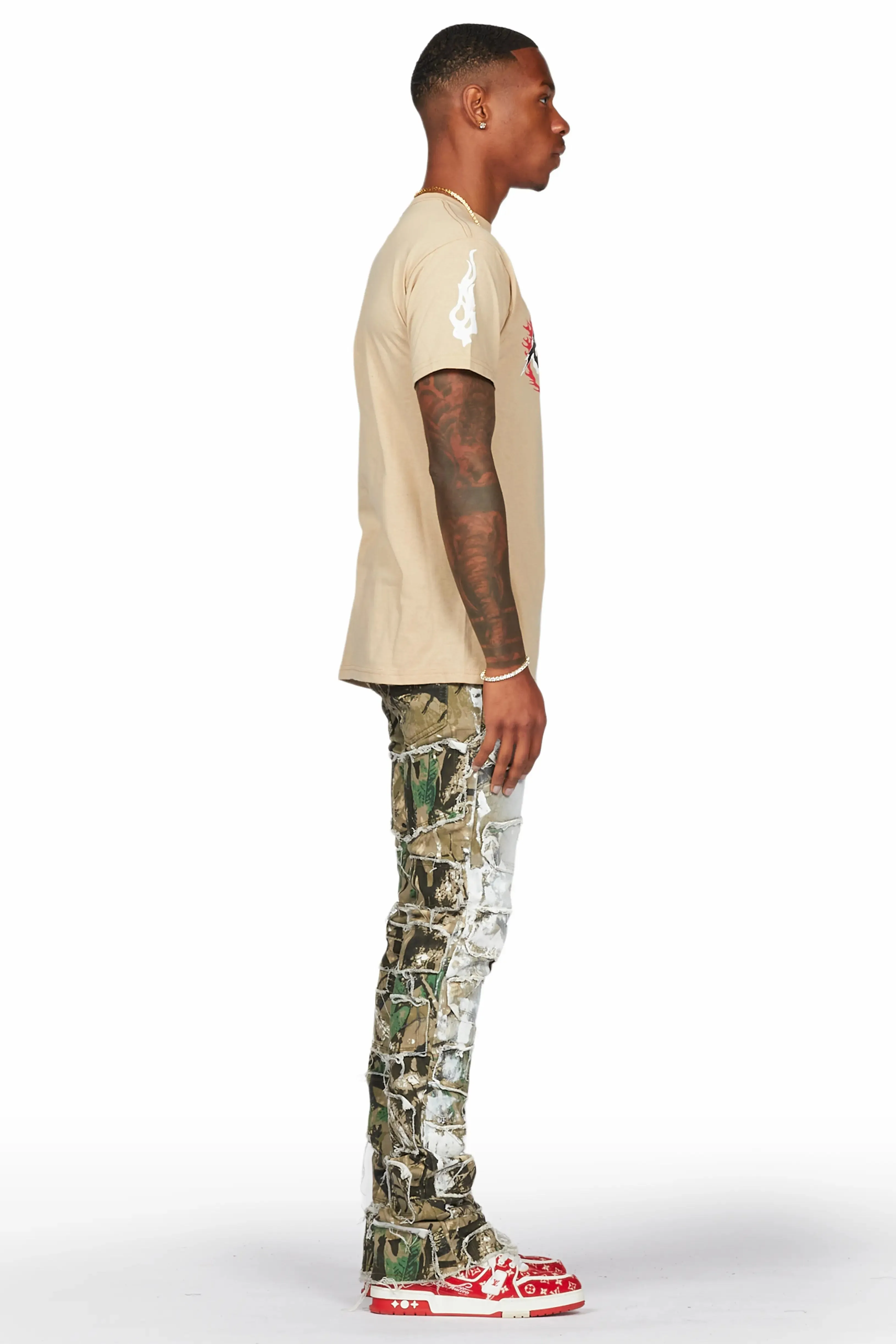 Okan Tree Camo Painter Stacked Flare Jean sold by Rockstar Original product image thumbnail 3