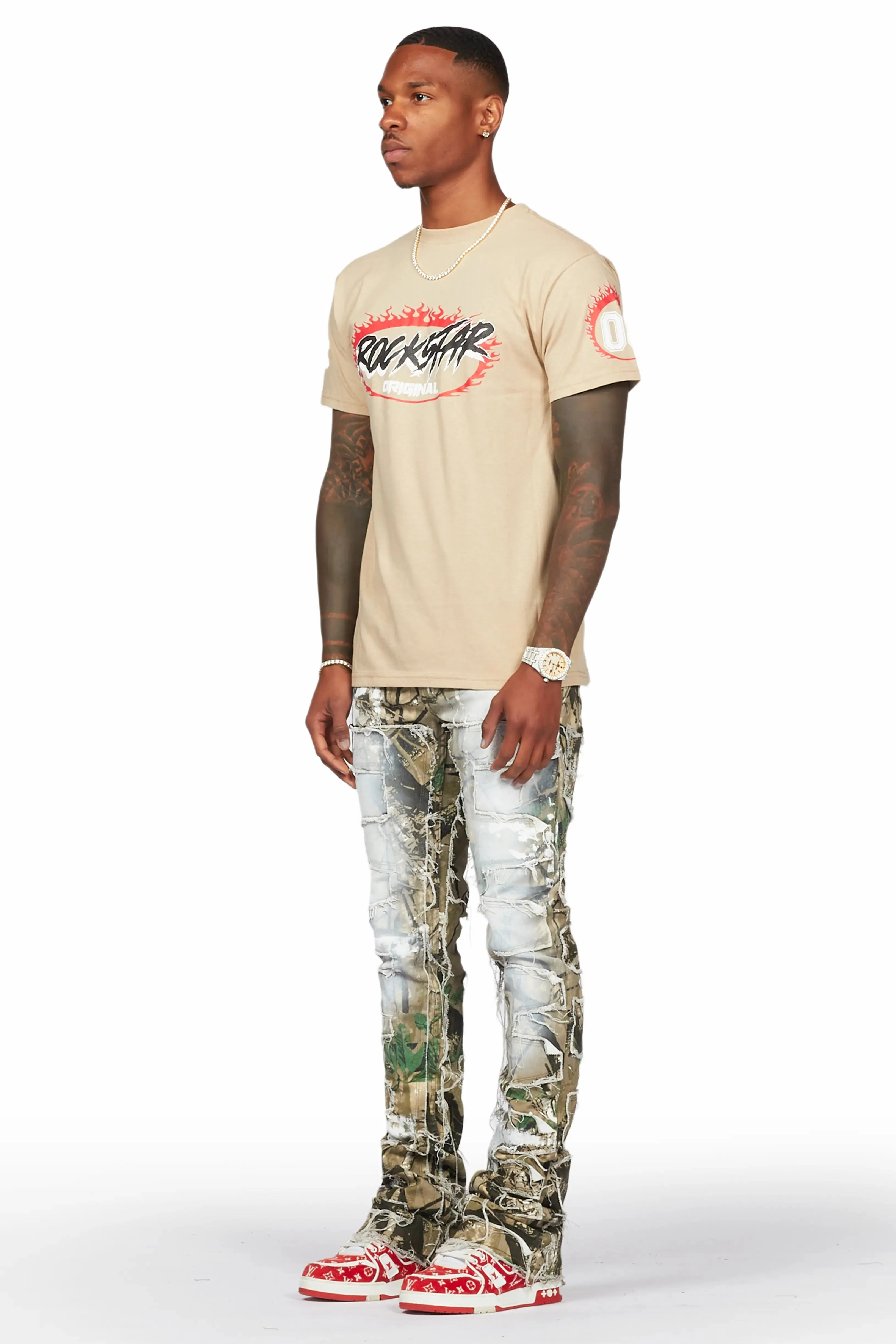 Okan Tree Camo Painter Stacked Flare Jean sold by Rockstar Original product image thumbnail 5