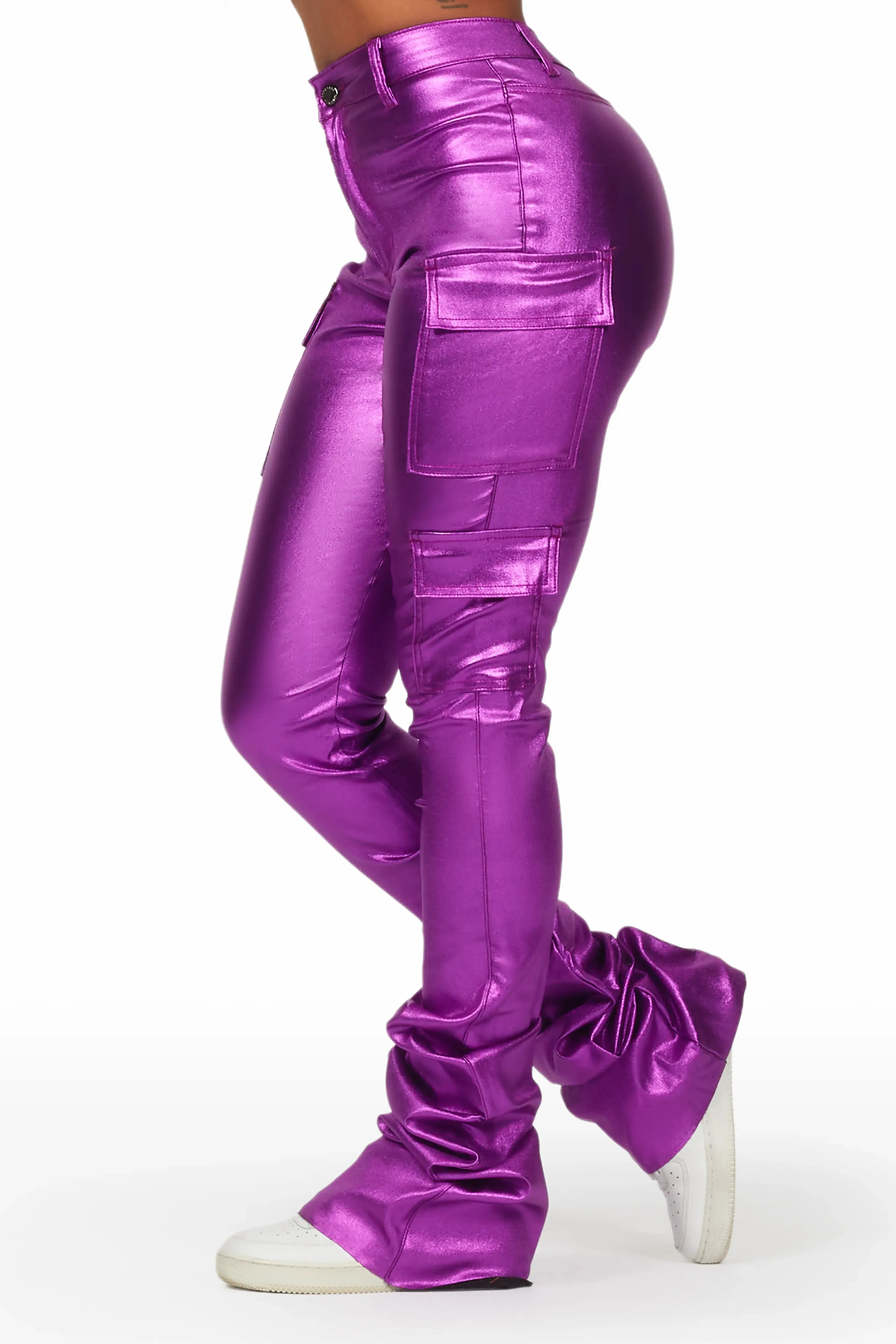 Vixen Metallic Purple Cargo Super Stacked Pant sold by Rockstar Original product image thumbnail 2
